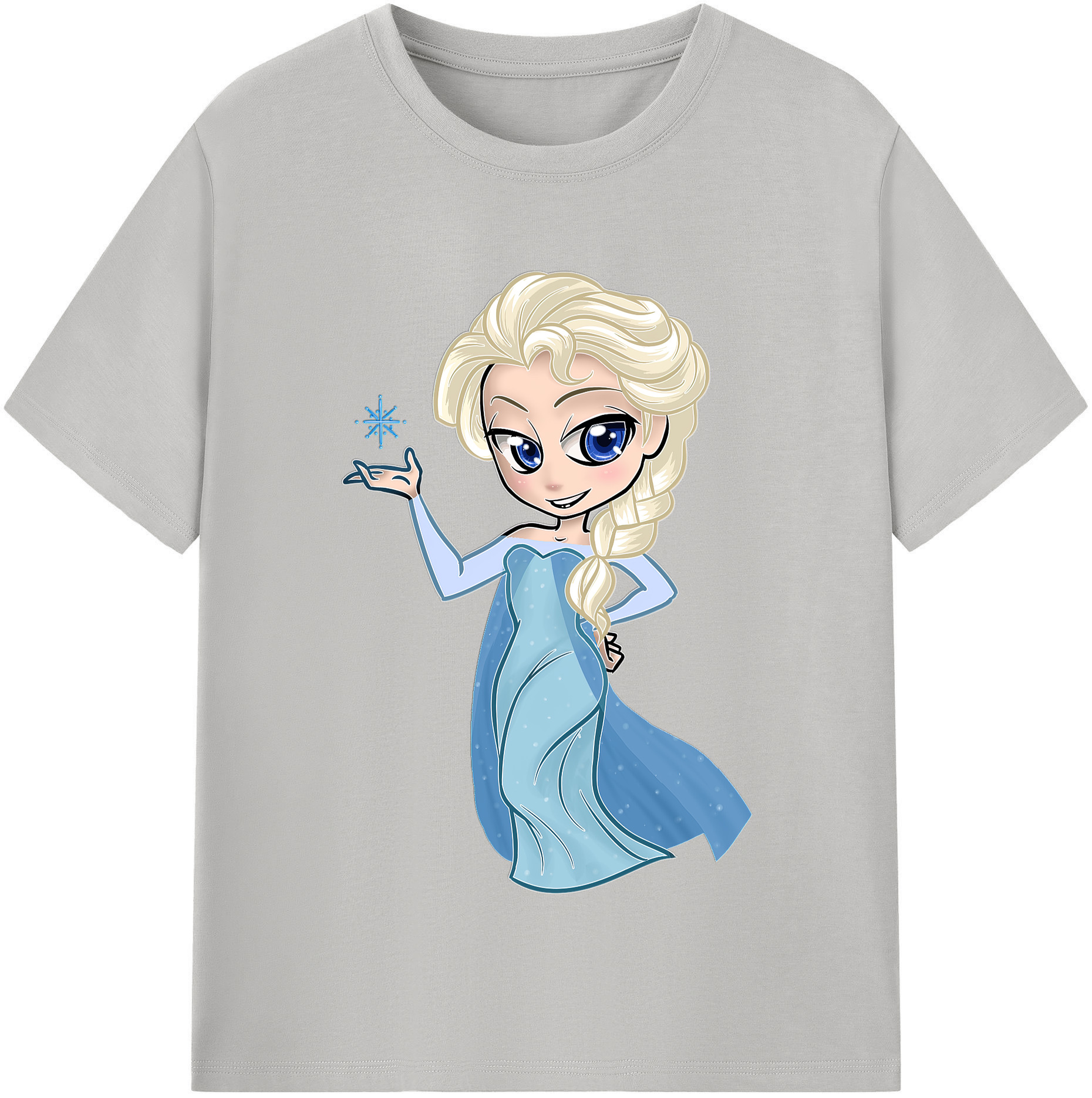（画像用） アナと雪の女王 アンナ エルサ Frozen Anna Elsa レディースカジュアルプリントTシャツ（綿100％）