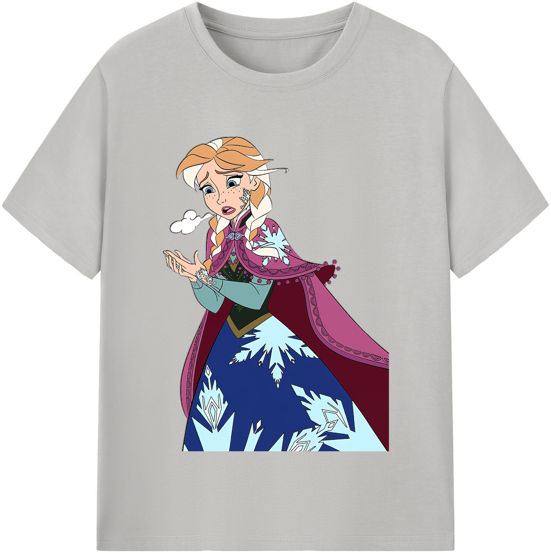 （画像用） アナと雪の女王 アンナ エルサ Frozen Anna Elsa レディースカジュアルプリントTシャツ（綿100％）