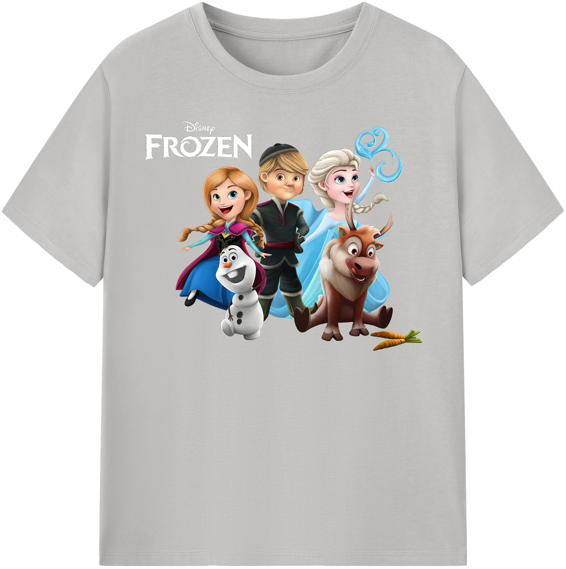 （画像用） アナと雪の女王 アンナ エルサ Frozen Anna Elsa レディースカジュアルプリントTシャツ（綿100％）