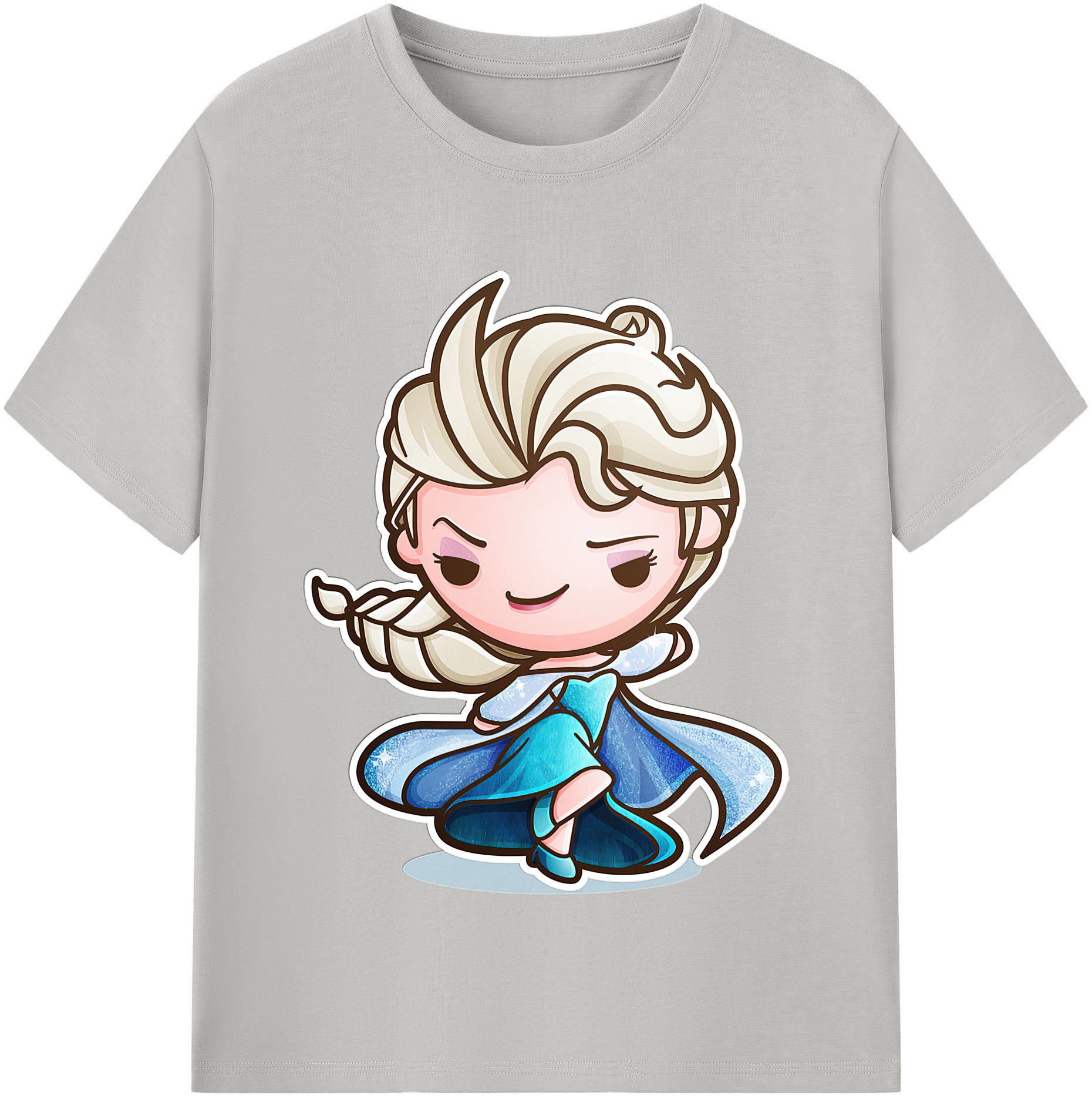 （画像用） アナと雪の女王 アンナ エルサ Frozen Anna Elsa レディースカジュアルプリントTシャツ（綿100％）