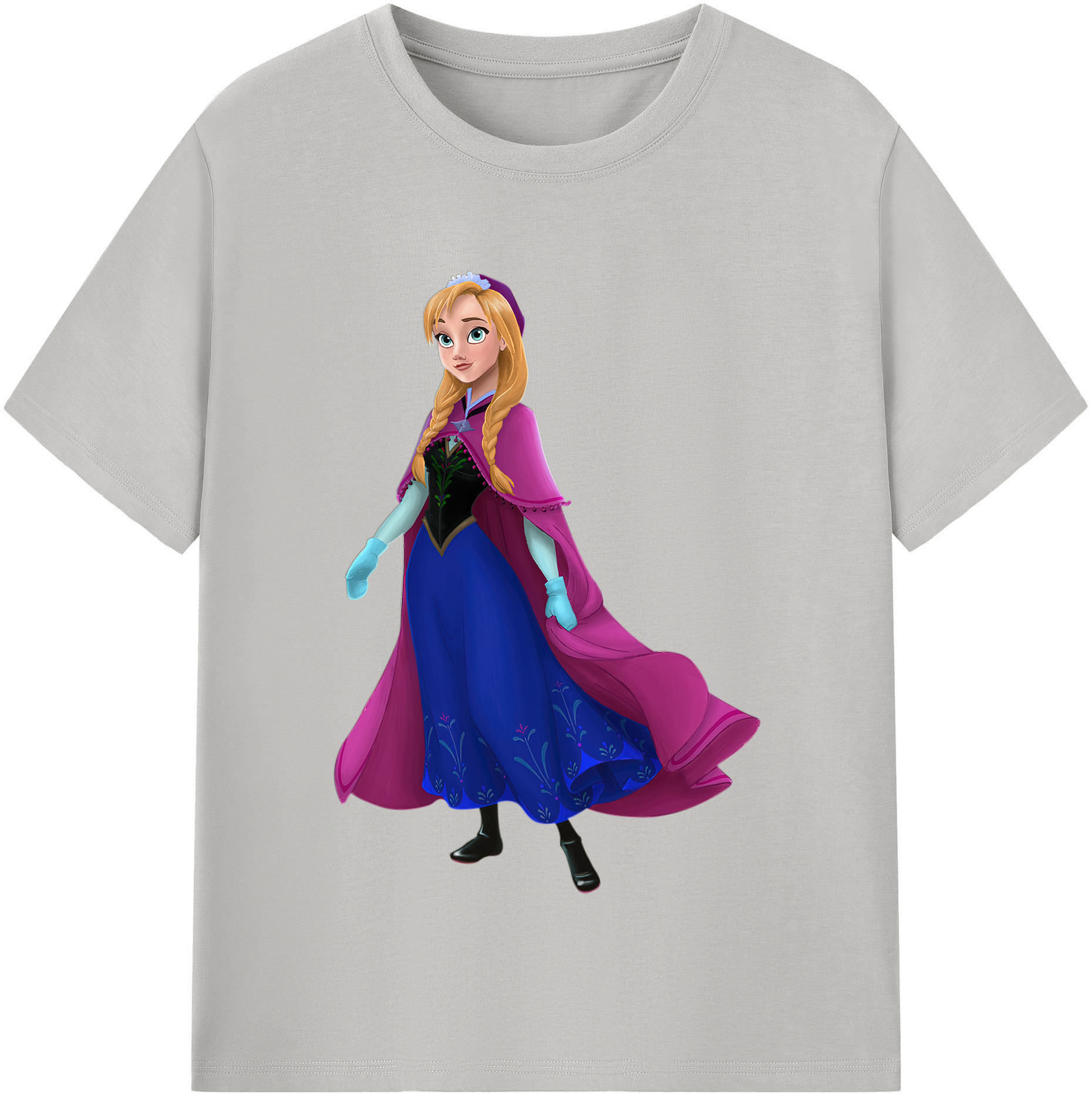 （画像用） アナと雪の女王 アンナ エルサ Frozen Anna Elsa レディースカジュアルプリントTシャツ（綿100％）