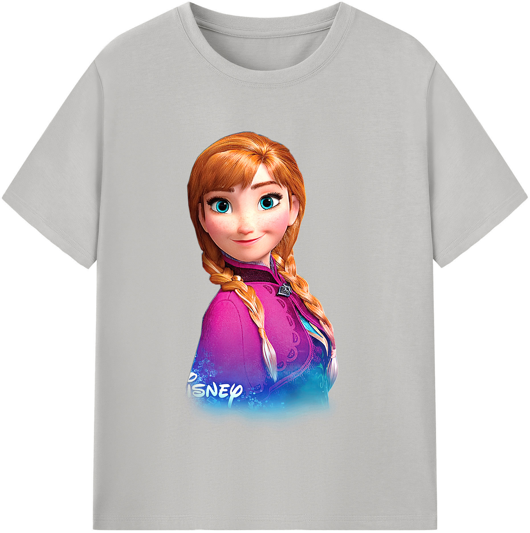 （画像用） アナと雪の女王 アンナ エルサ Frozen Anna Elsa レディースカジュアルプリントTシャツ（綿100％）