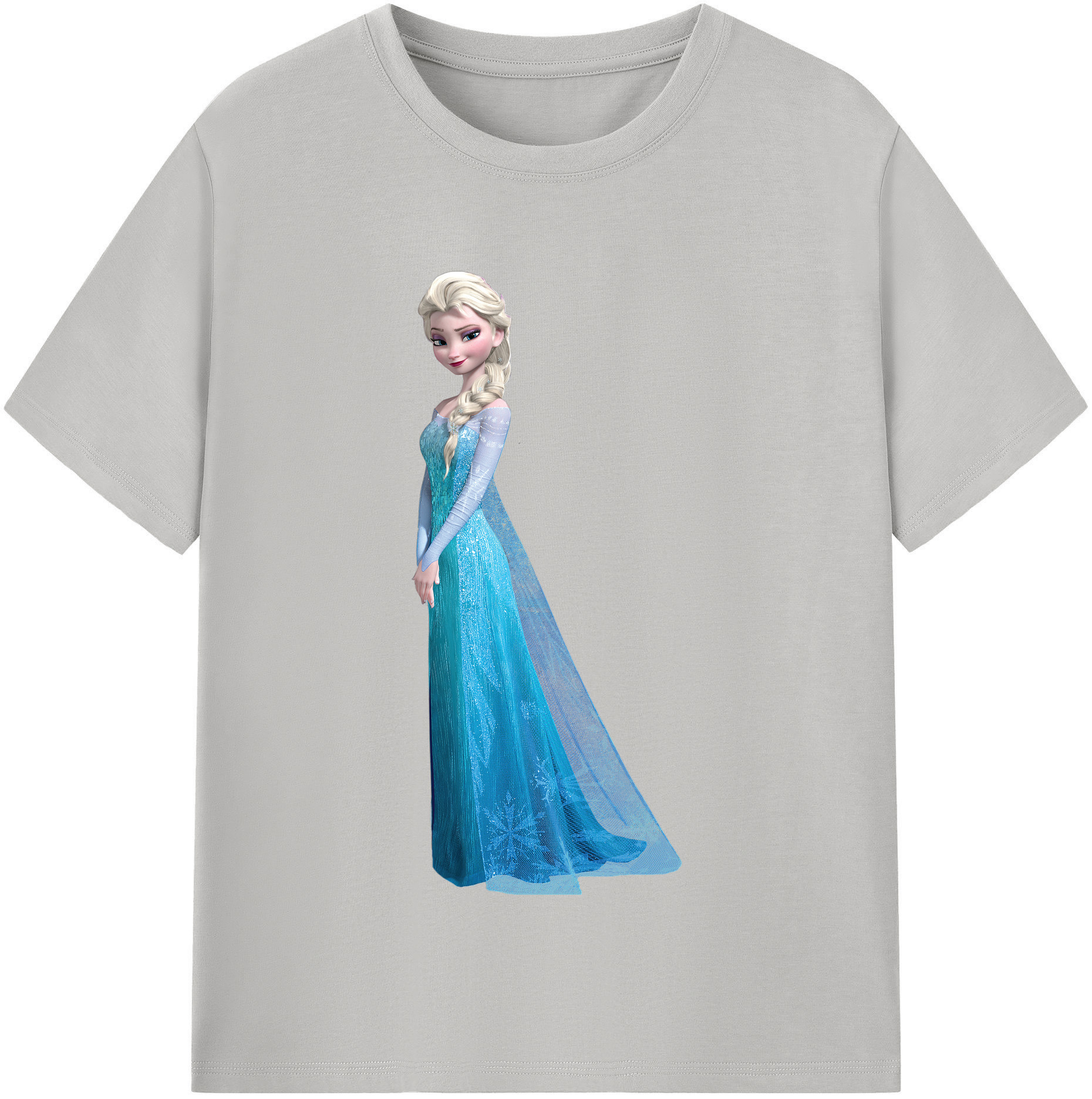 （画像用） アナと雪の女王 アンナ エルサ Frozen Anna Elsa レディースカジュアルプリントTシャツ（綿100％）