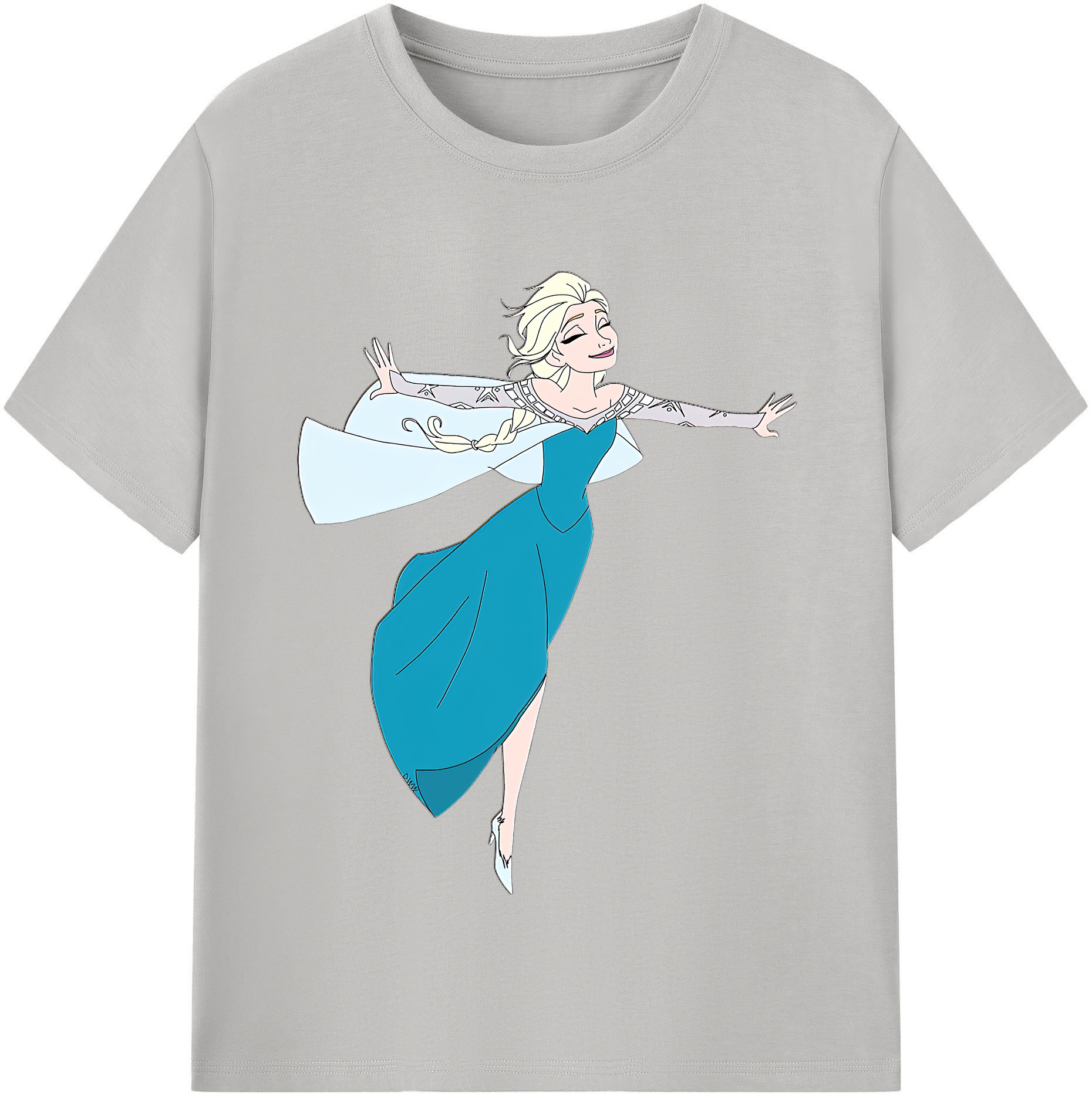 （画像用） アナと雪の女王 アンナ エルサ Frozen Anna Elsa レディースカジュアルプリントTシャツ（綿100％）