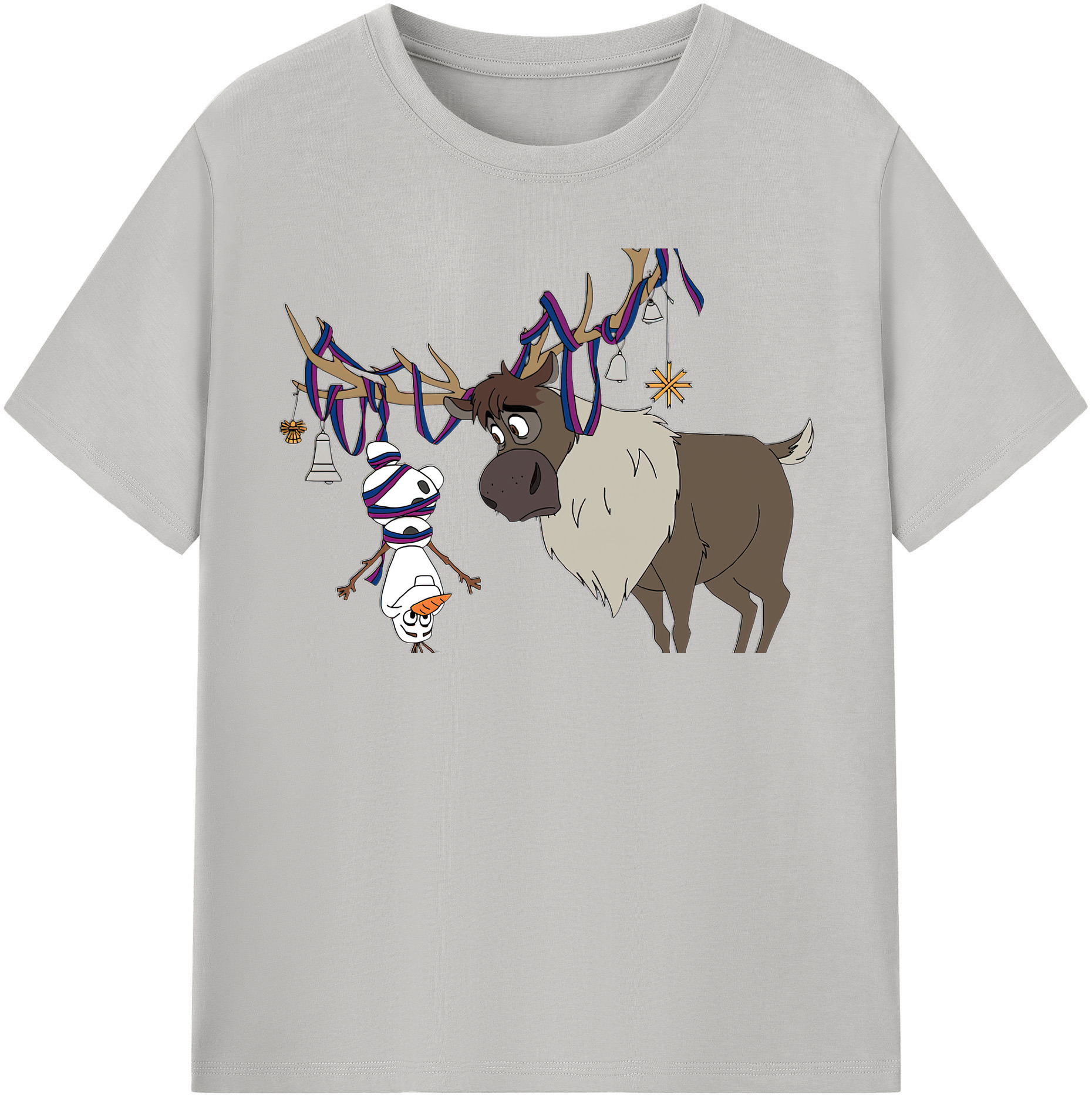 （画像用） アナと雪の女王 アンナ エルサ Frozen Anna Elsa レディースカジュアルプリントTシャツ（綿100％）