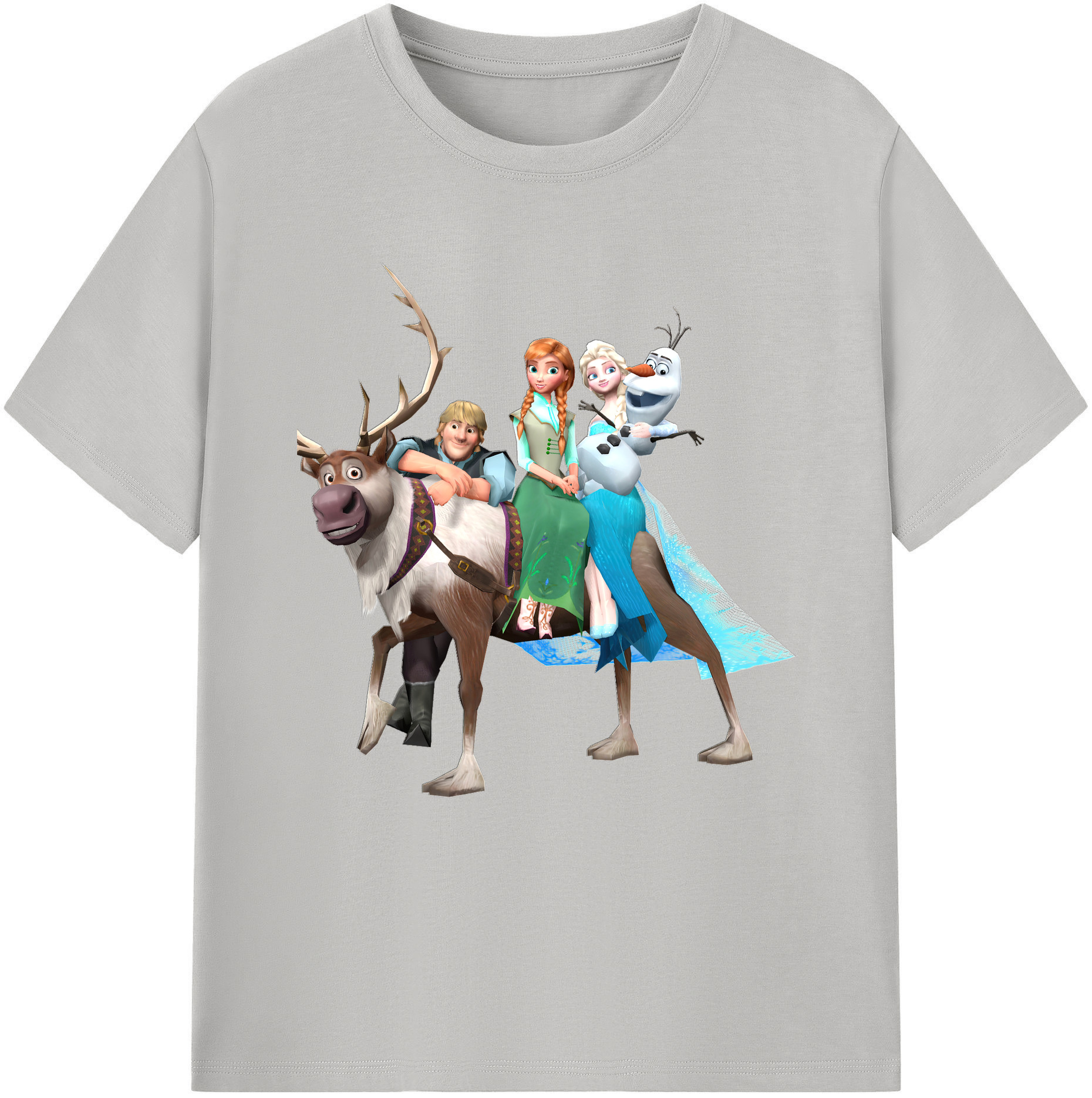 （画像用） アナと雪の女王 アンナ エルサ Frozen Anna Elsa レディースカジュアルプリントTシャツ（綿100％）