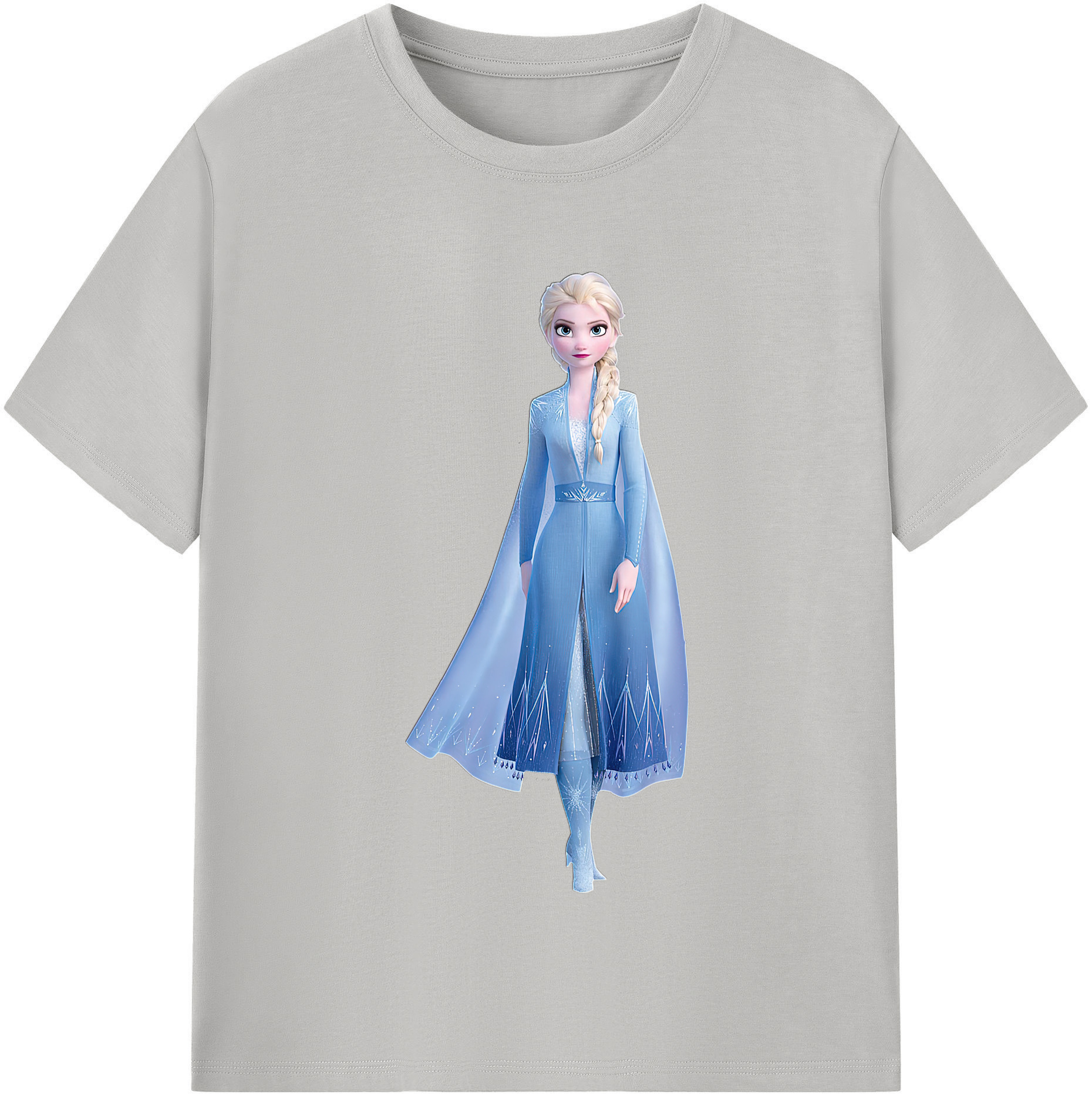 （画像用） アナと雪の女王 アンナ エルサ Frozen Anna Elsa レディースカジュアルプリントTシャツ（綿100％）