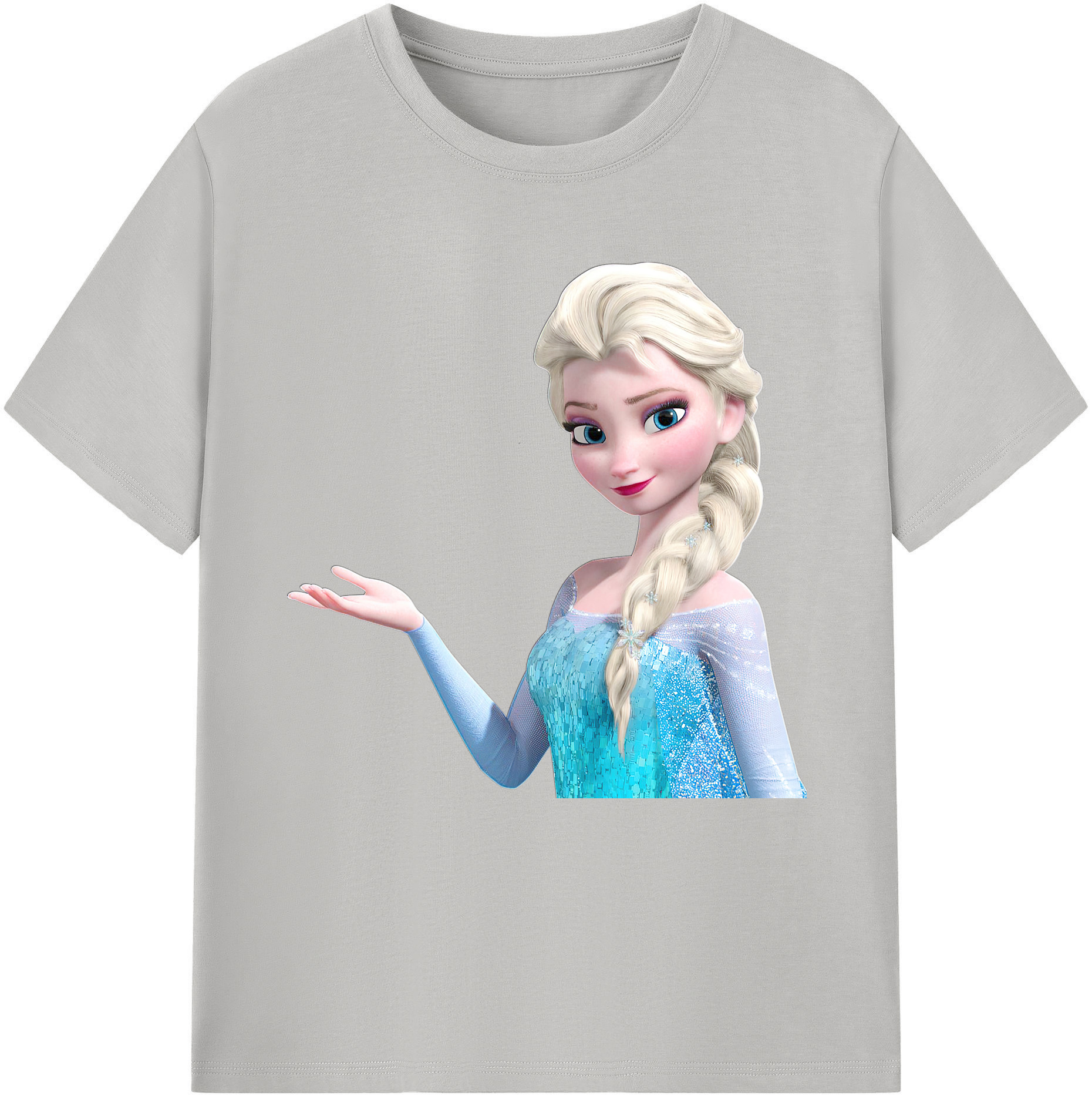 （画像用） アナと雪の女王 アンナ エルサ Frozen Anna Elsa レディースカジュアルプリントTシャツ（綿100％）