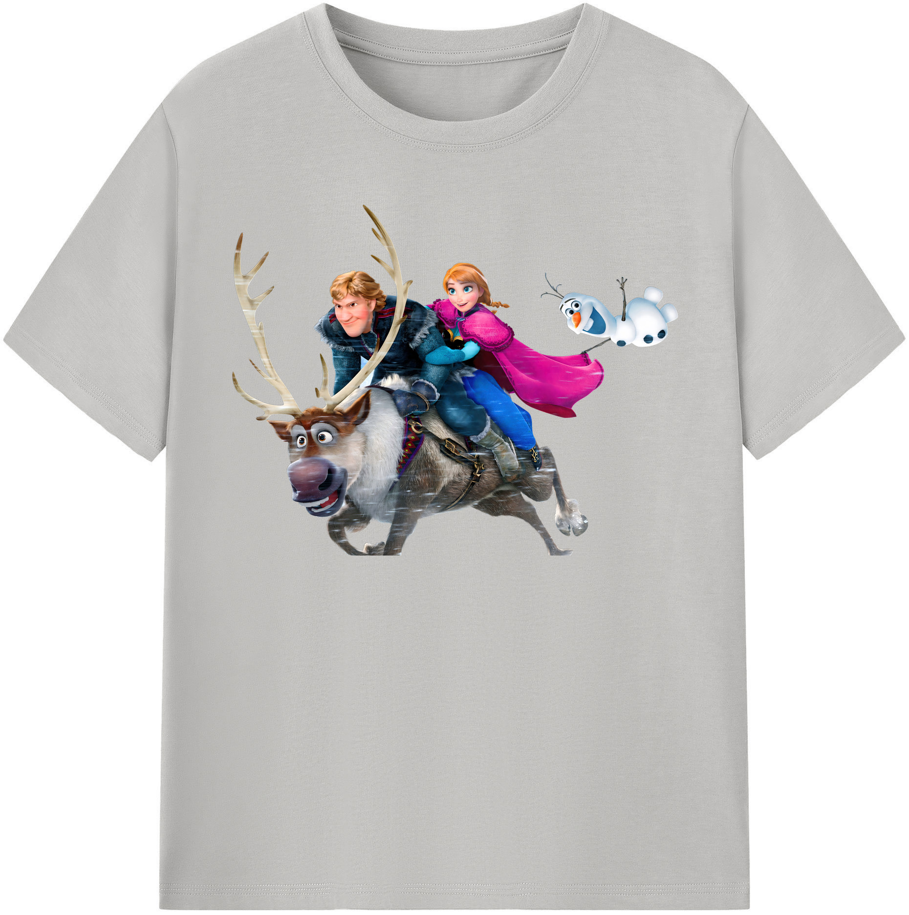 （画像用） アナと雪の女王 アンナ エルサ Frozen Anna Elsa レディースカジュアルプリントTシャツ（綿100％）