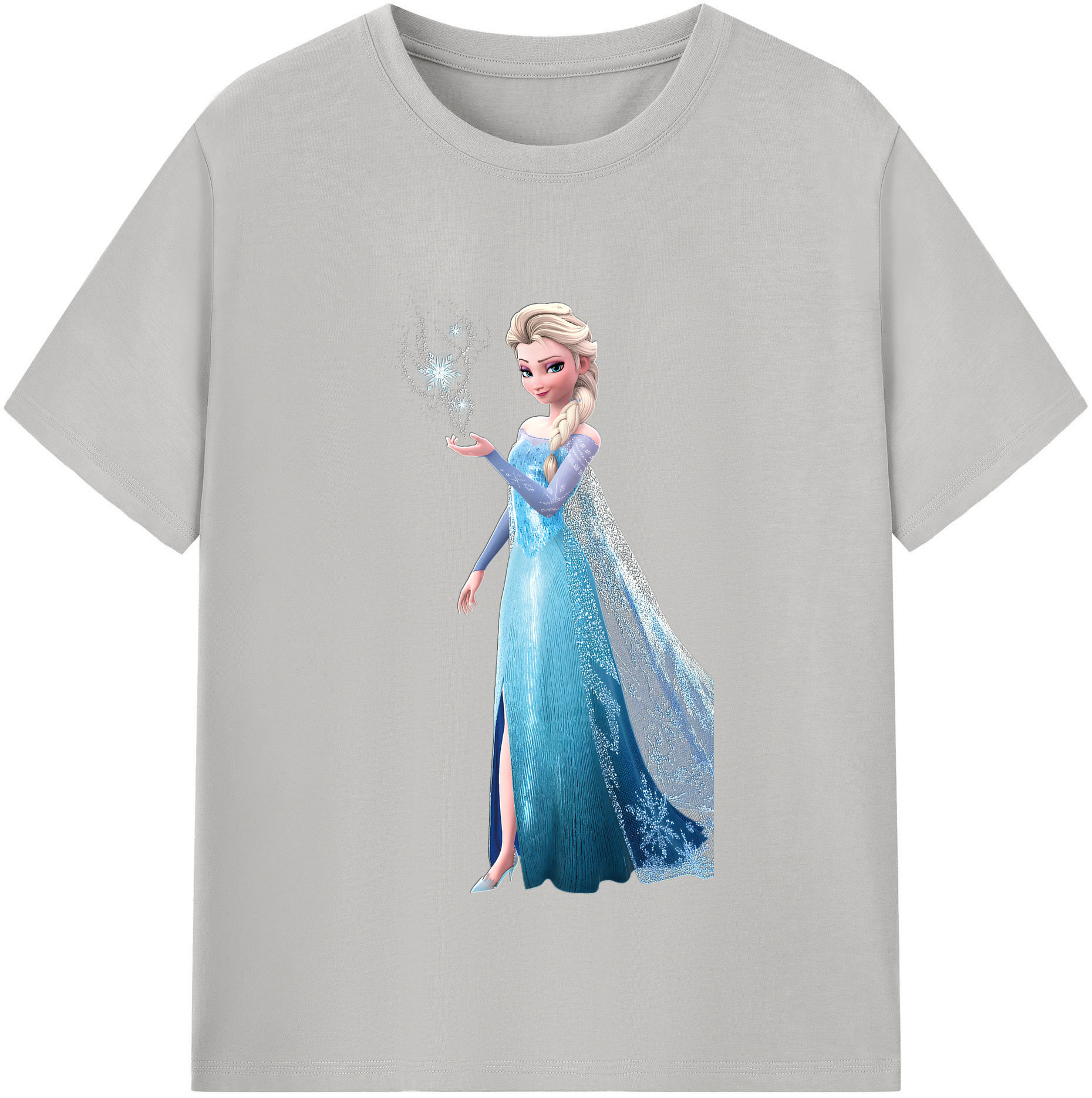 （画像用） アナと雪の女王 アンナ エルサ Frozen Anna Elsa レディースカジュアルプリントTシャツ（綿100％）