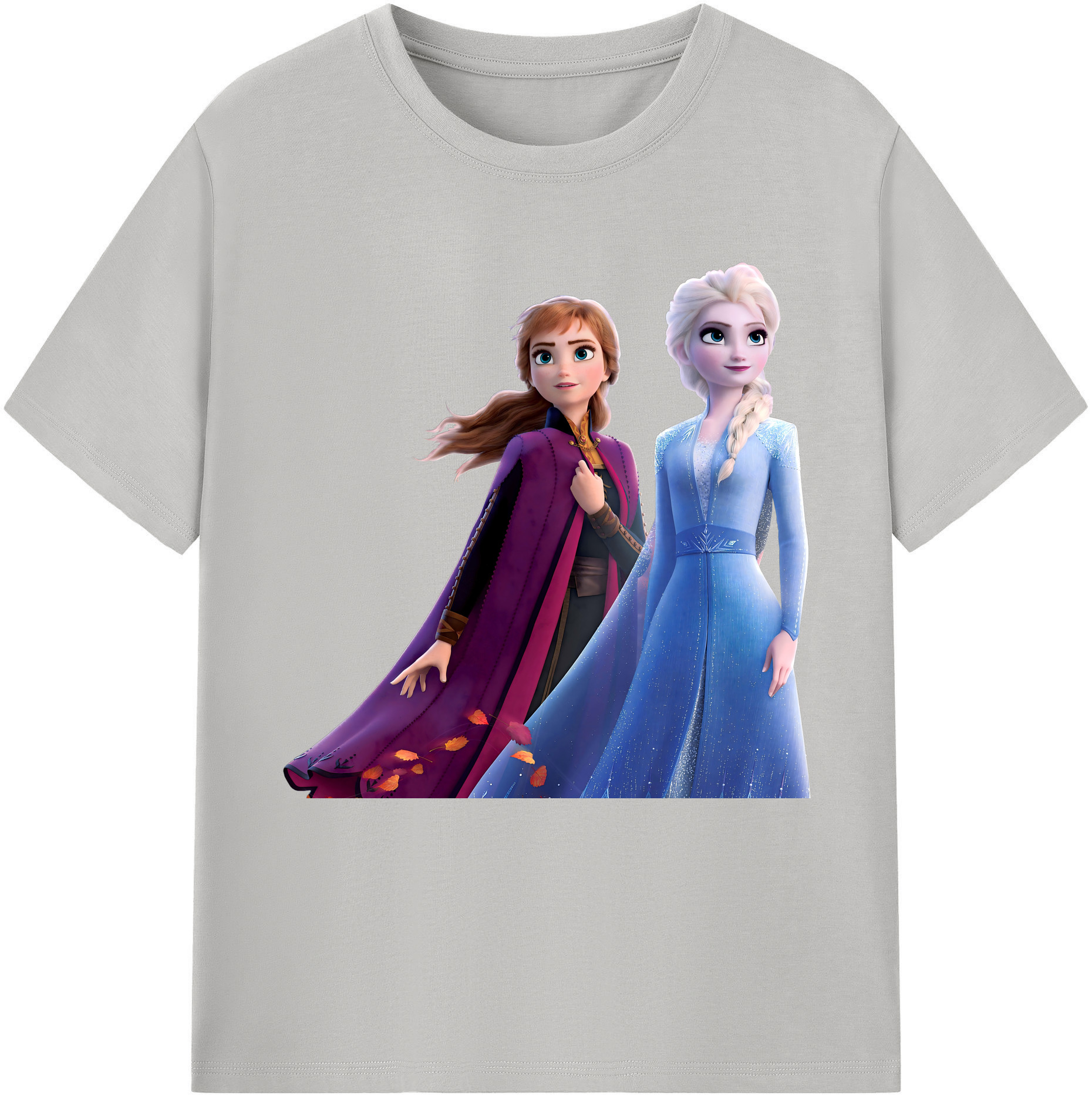 （画像用） アナと雪の女王 アンナ エルサ Frozen Anna Elsa レディースカジュアルプリントTシャツ（綿100％）