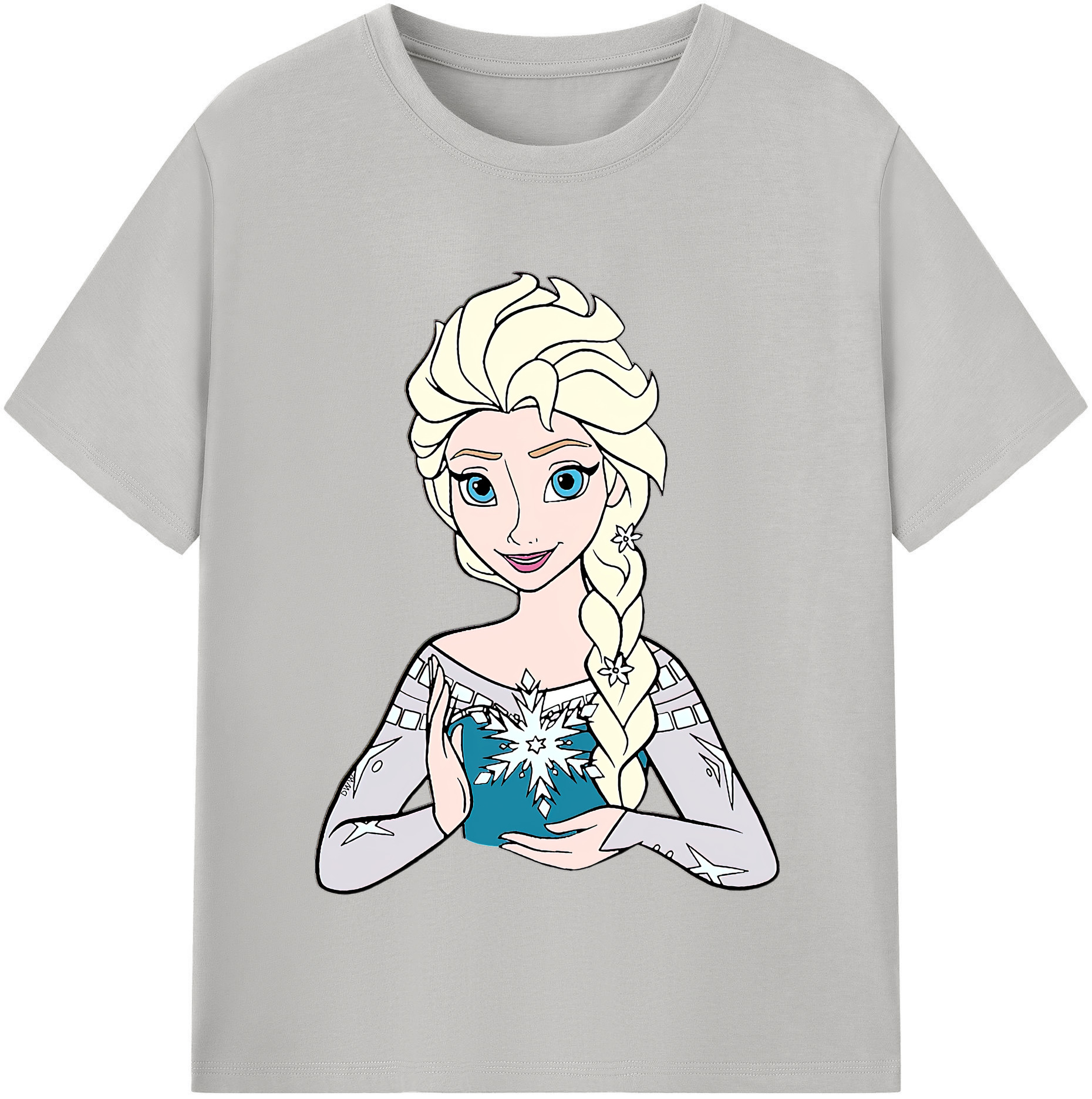 （画像用） アナと雪の女王 アンナ エルサ Frozen Anna Elsa レディースカジュアルプリントTシャツ（綿100％）