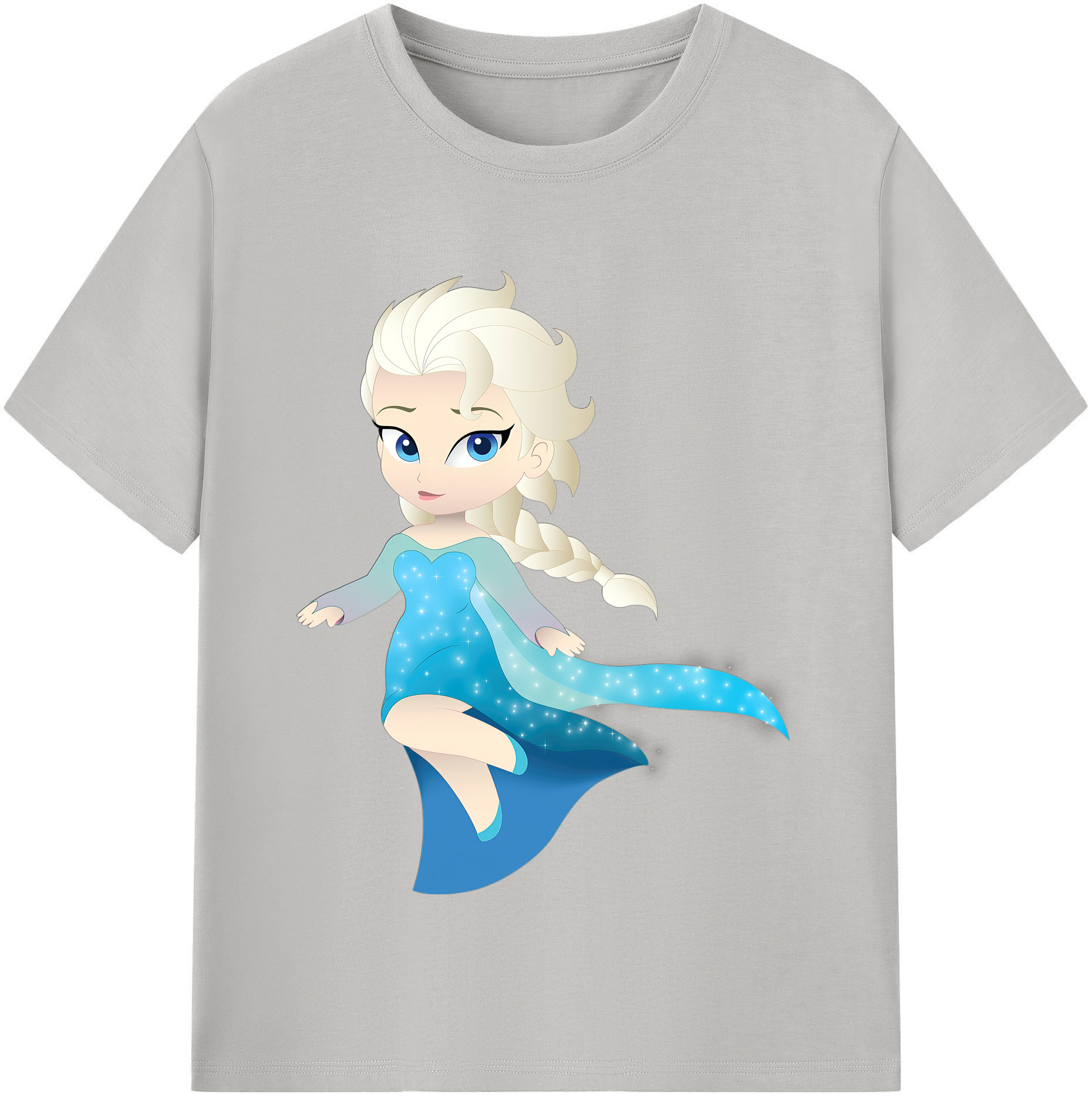 （画像用） アナと雪の女王 アンナ エルサ Frozen Anna Elsa レディースカジュアルプリントTシャツ（綿100％）