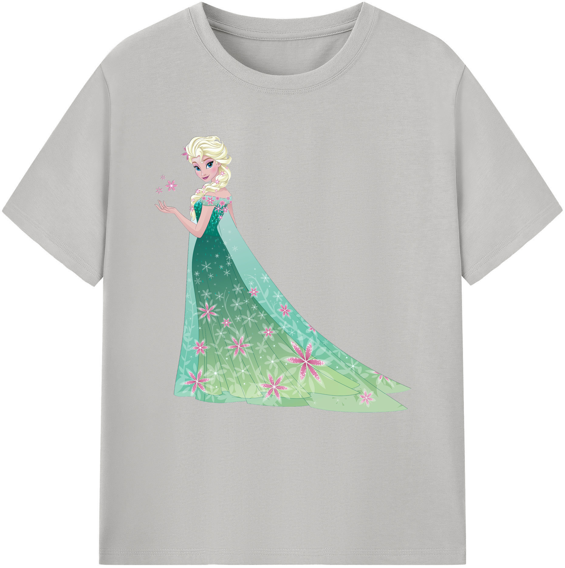 （画像用） アナと雪の女王 アンナ エルサ Frozen Anna Elsa レディースカジュアルプリントTシャツ（綿100％）