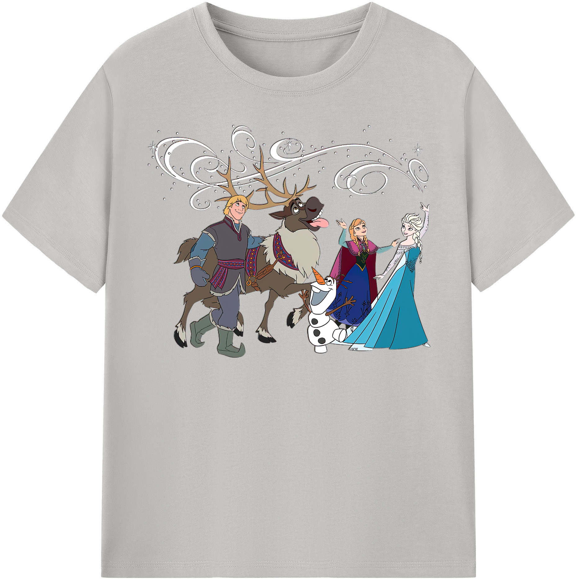 （画像用） アナと雪の女王 アンナ エルサ Frozen Anna Elsa レディースカジュアルプリントTシャツ（綿100％）