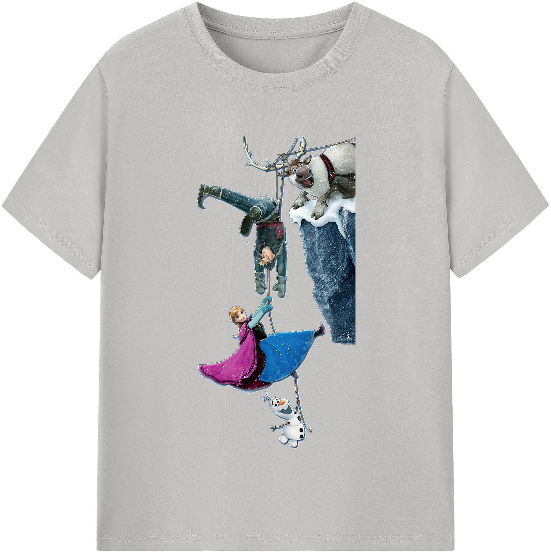（画像用） アナと雪の女王 アンナ エルサ Frozen Anna Elsa レディースカジュアルプリントTシャツ（綿100％）