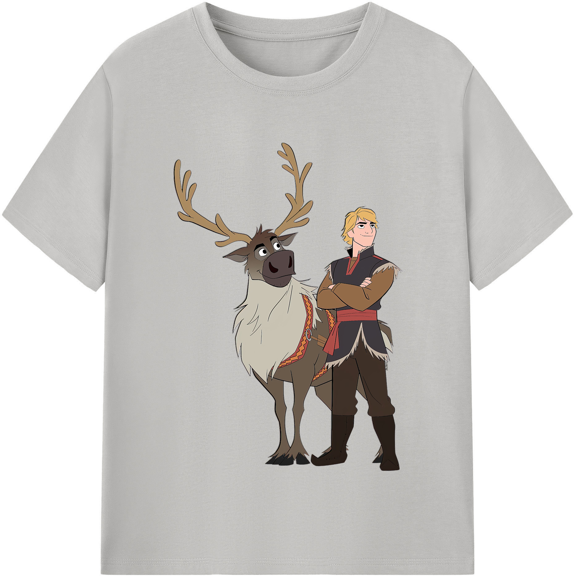 （画像用） アナと雪の女王 アンナ エルサ Frozen Anna Elsa レディースカジュアルプリントTシャツ（綿100％）