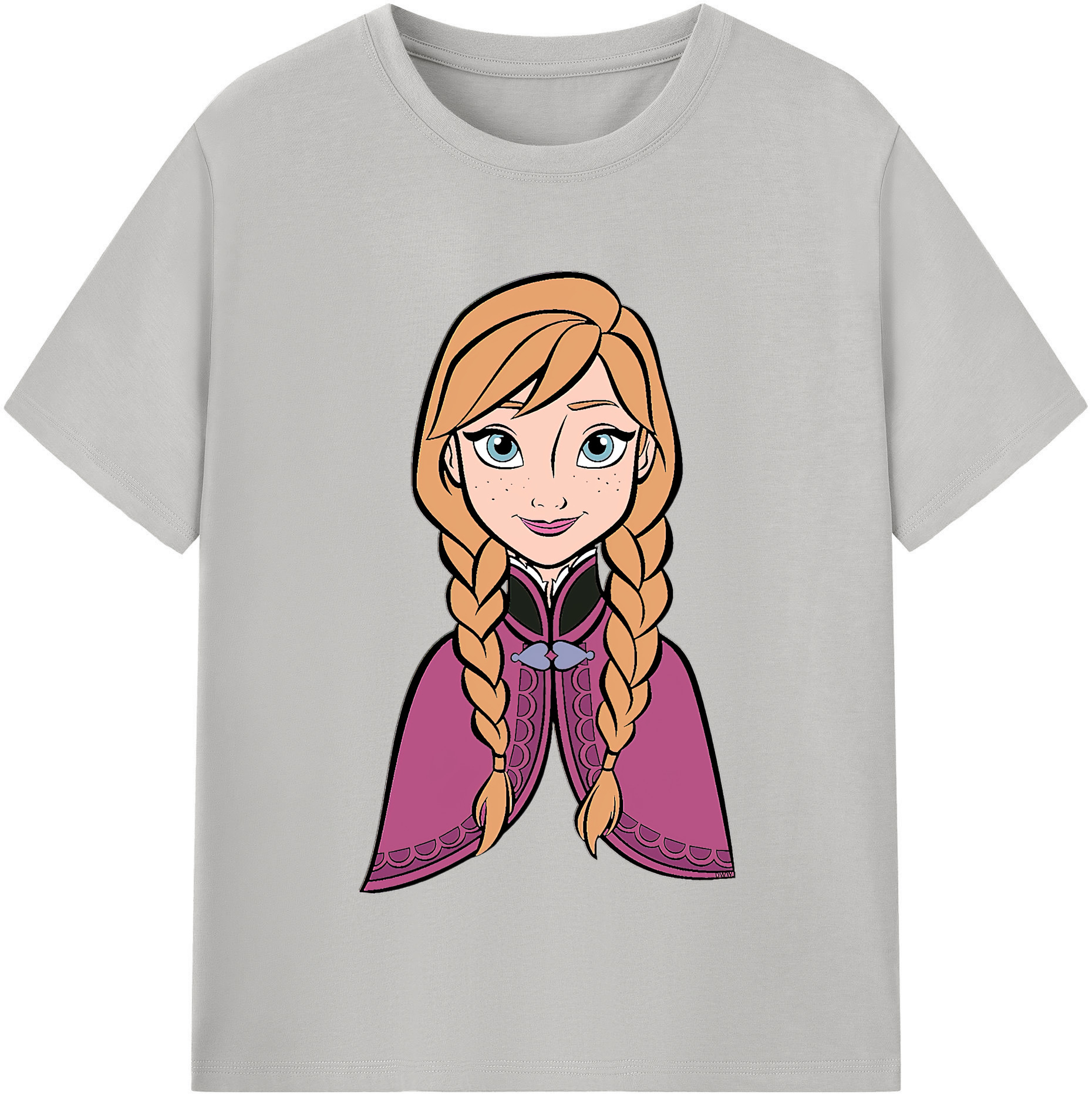 （画像用） アナと雪の女王 アンナ エルサ Frozen Anna Elsa レディースカジュアルプリントTシャツ（綿100％）