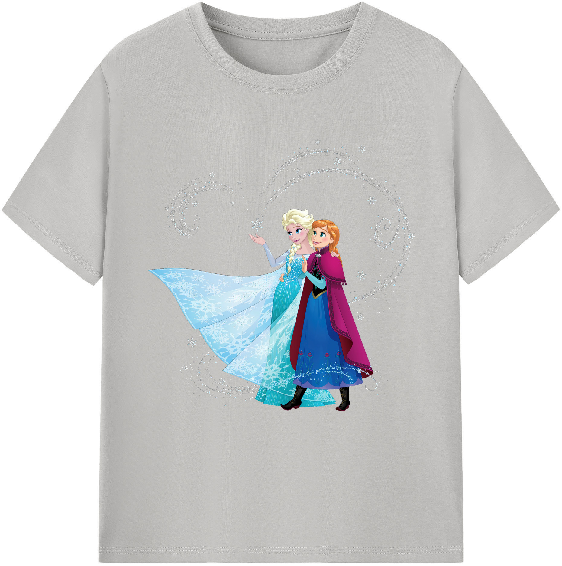 （画像用） アナと雪の女王 アンナ エルサ Frozen Anna Elsa レディースカジュアルプリントTシャツ（綿100％）