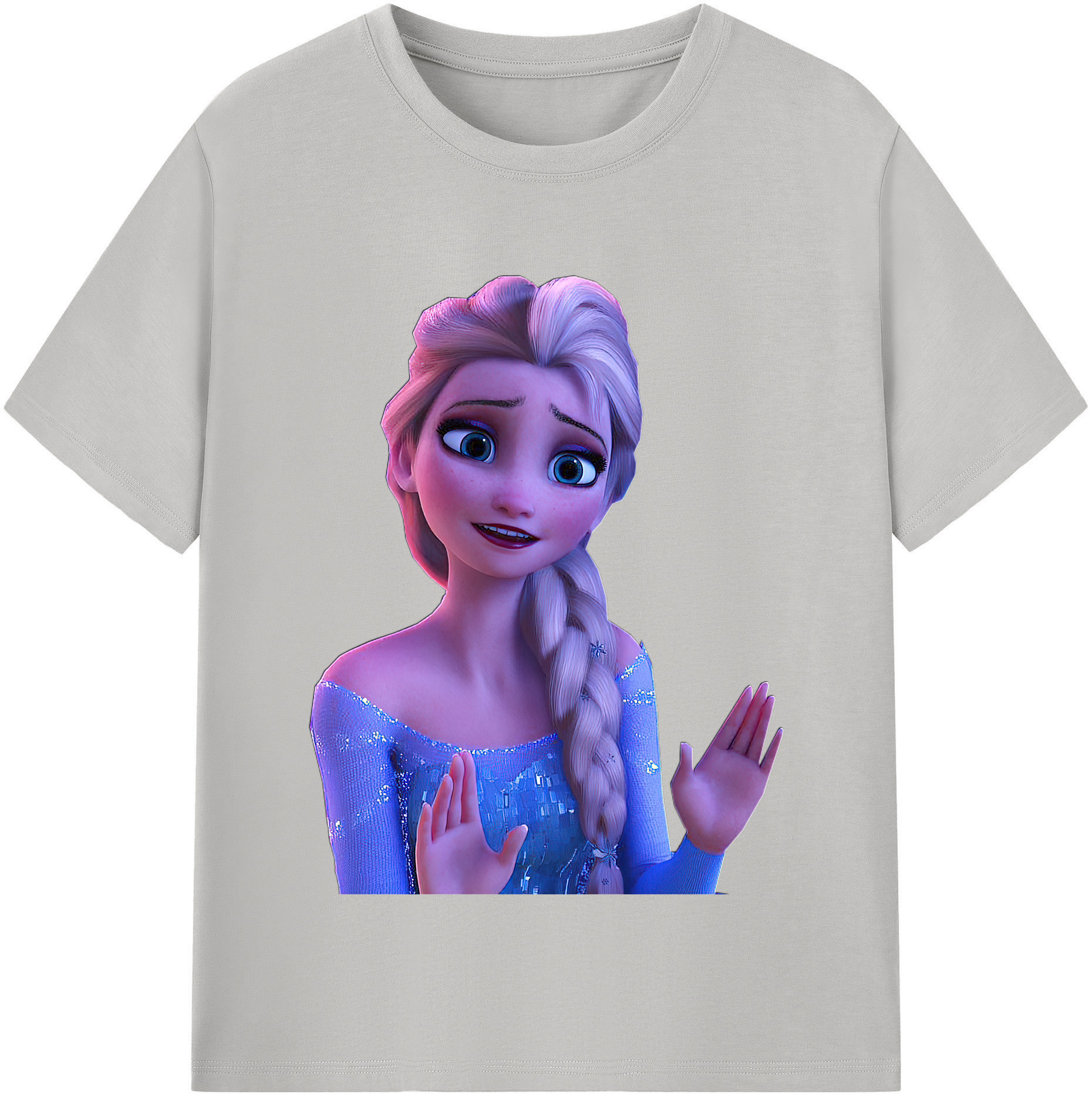（画像用） アナと雪の女王 アンナ エルサ Frozen Anna Elsa レディースカジュアルプリントTシャツ（綿100％）