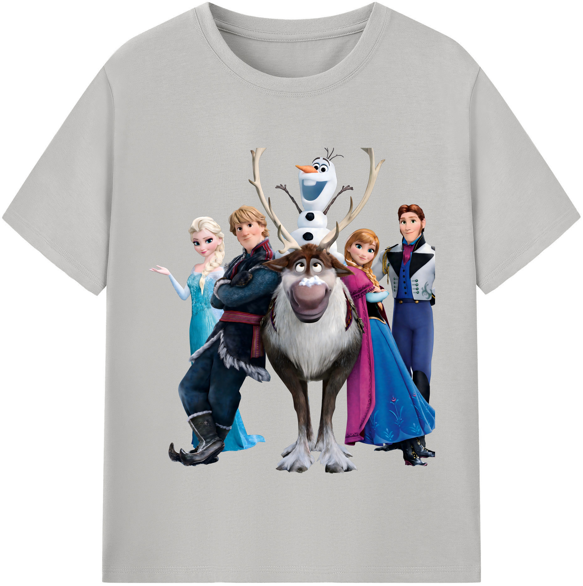（画像用） アナと雪の女王 アンナ エルサ Frozen Anna Elsa レディースカジュアルプリントTシャツ（綿100％）