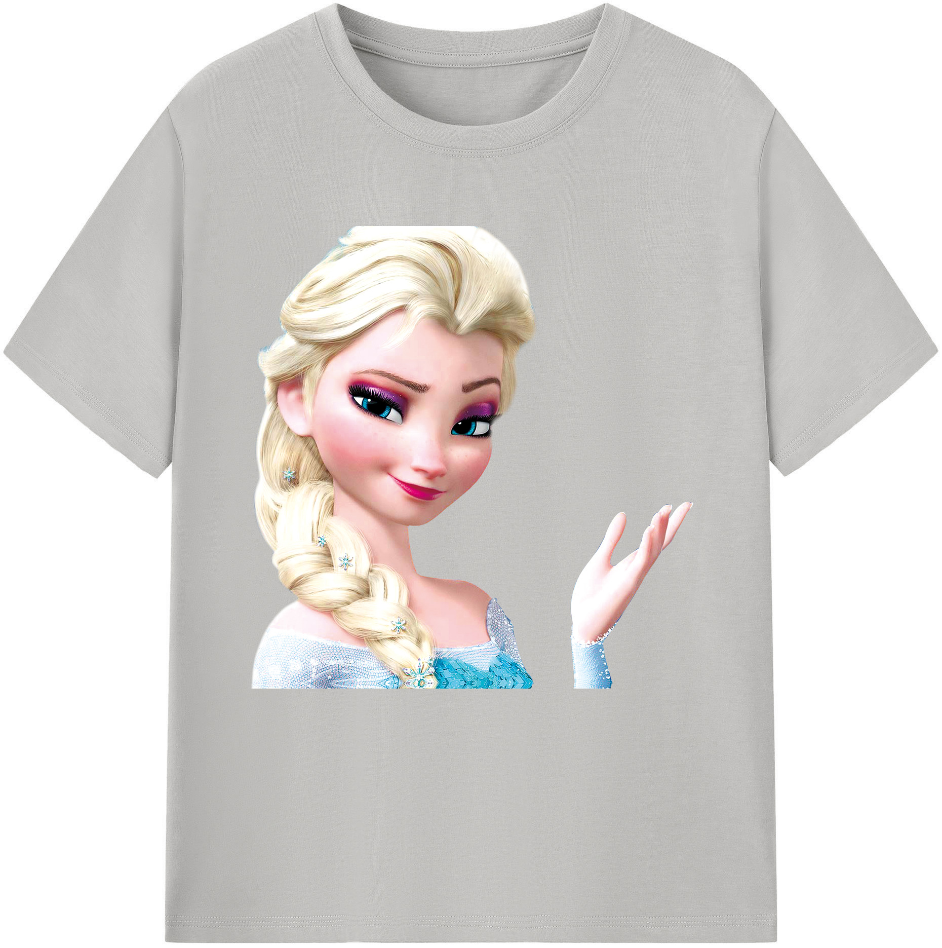 （画像用） アナと雪の女王 アンナ エルサ Frozen Anna Elsa レディースカジュアルプリントTシャツ（綿100％）