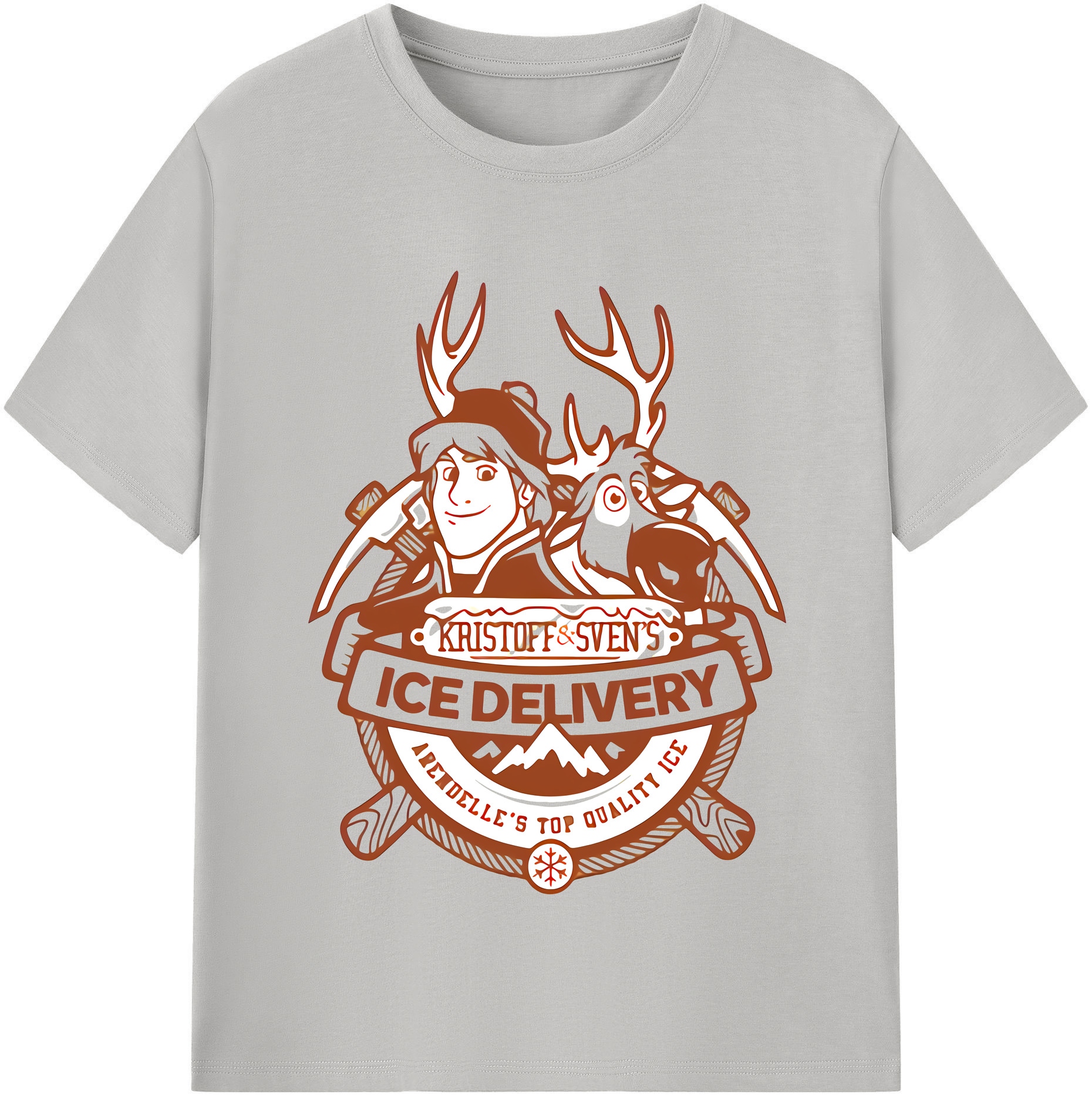 （画像用） アナと雪の女王 アンナ エルサ Frozen Anna Elsa レディースカジュアルプリントTシャツ（綿100％）