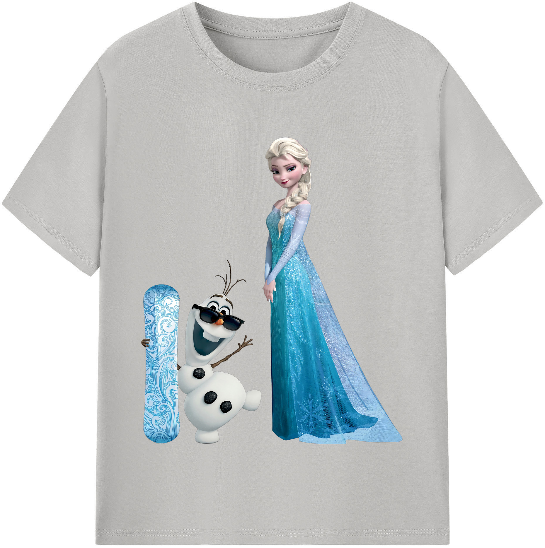 （画像用） アナと雪の女王 アンナ エルサ Frozen Anna Elsa レディースカジュアルプリントTシャツ（綿100％）