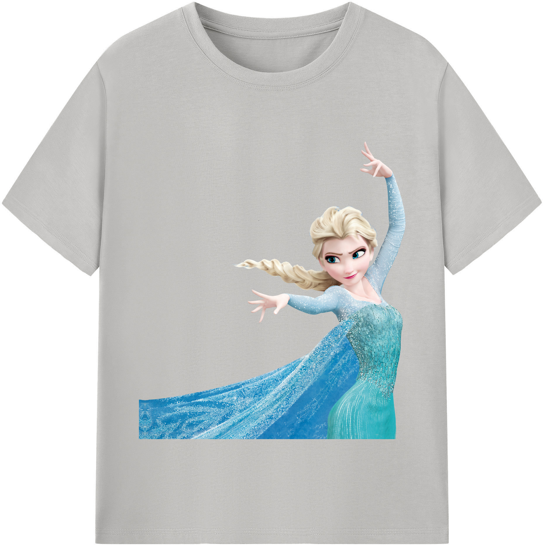 （画像用） アナと雪の女王 アンナ エルサ Frozen Anna Elsa レディースカジュアルプリントTシャツ（綿100％）