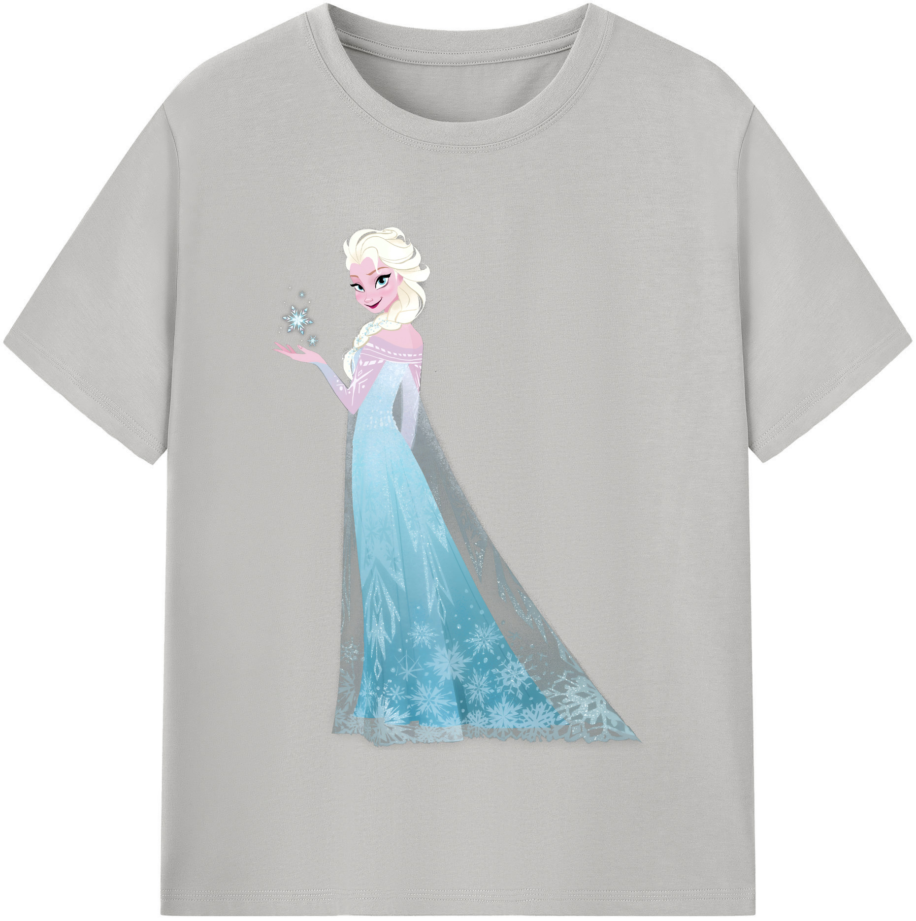 （画像用） アナと雪の女王 アンナ エルサ Frozen Anna Elsa レディースカジュアルプリントTシャツ（綿100％）