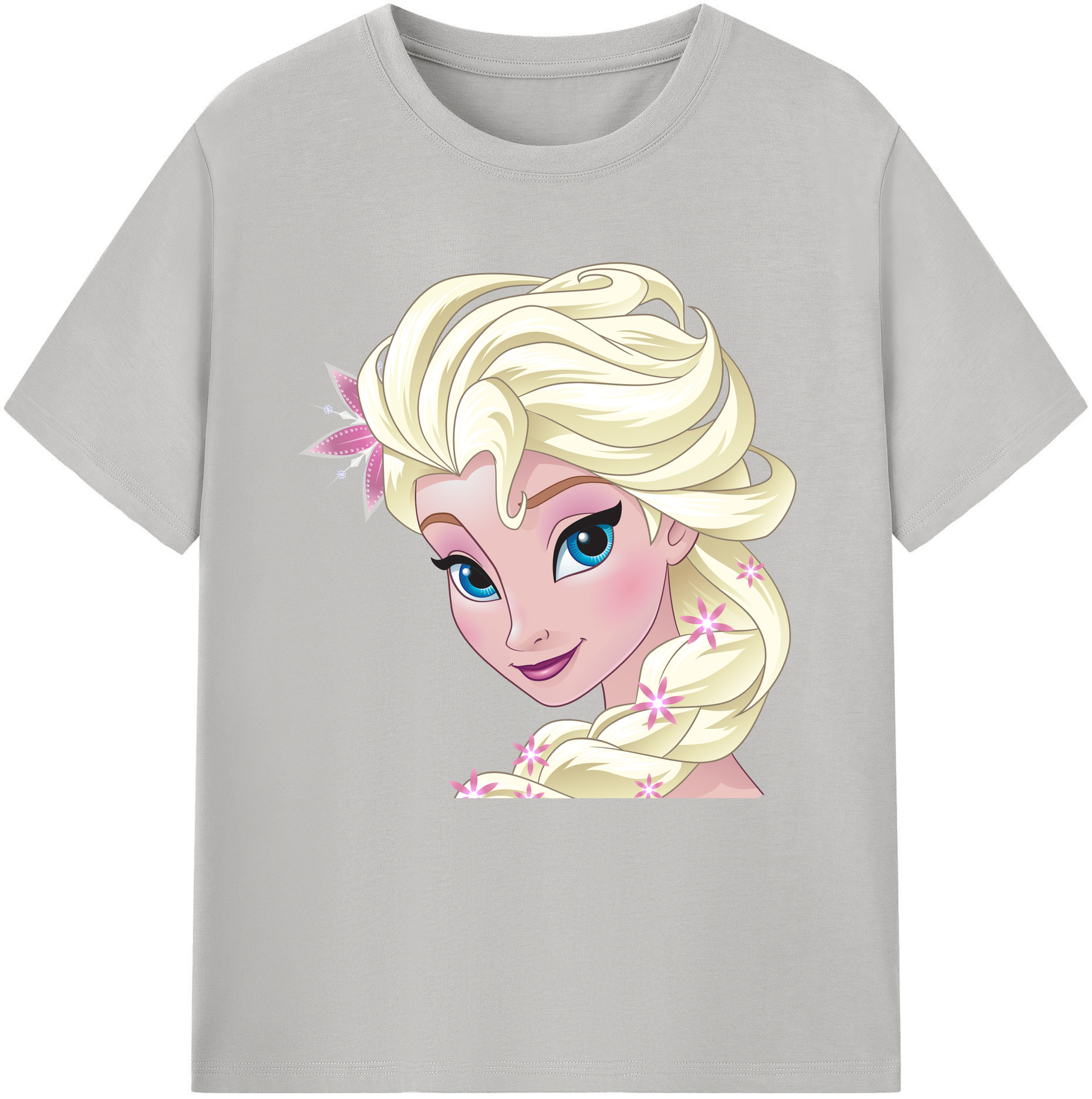 （画像用） アナと雪の女王 アンナ エルサ Frozen Anna Elsa レディースカジュアルプリントTシャツ（綿100％）