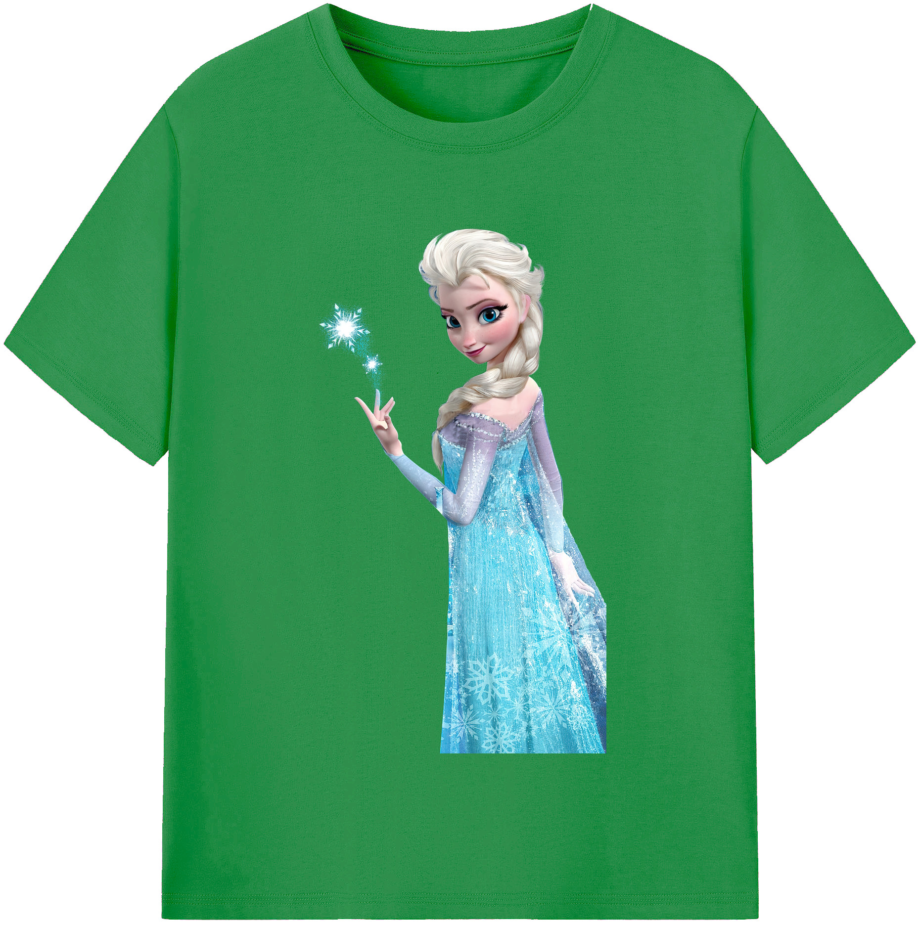 （画像用） アナと雪の女王 アンナ エルサ Frozen Anna Elsa レディースカジュアルプリントTシャツ（綿100％）