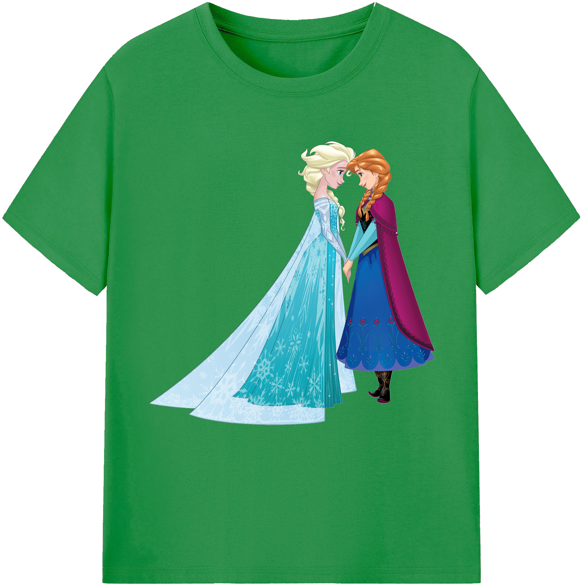 （画像用） アナと雪の女王 アンナ エルサ Frozen Anna Elsa レディースカジュアルプリントTシャツ（綿100％）