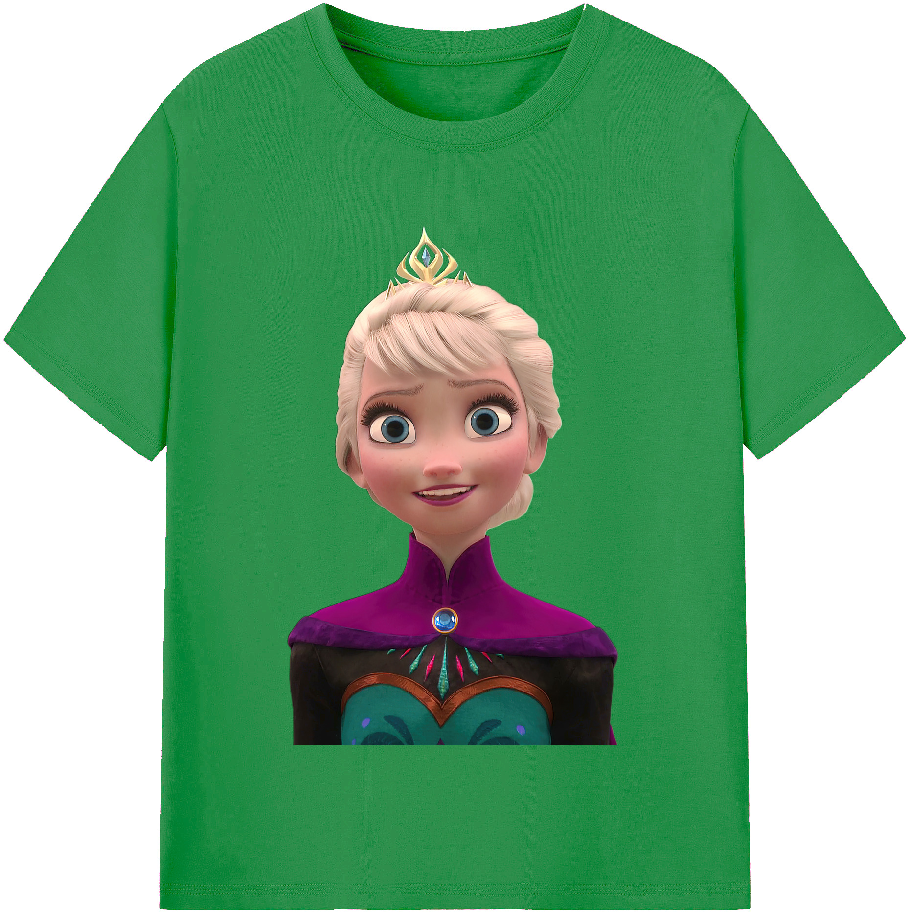 （画像用） アナと雪の女王 アンナ エルサ Frozen Anna Elsa レディースカジュアルプリントTシャツ（綿100％）