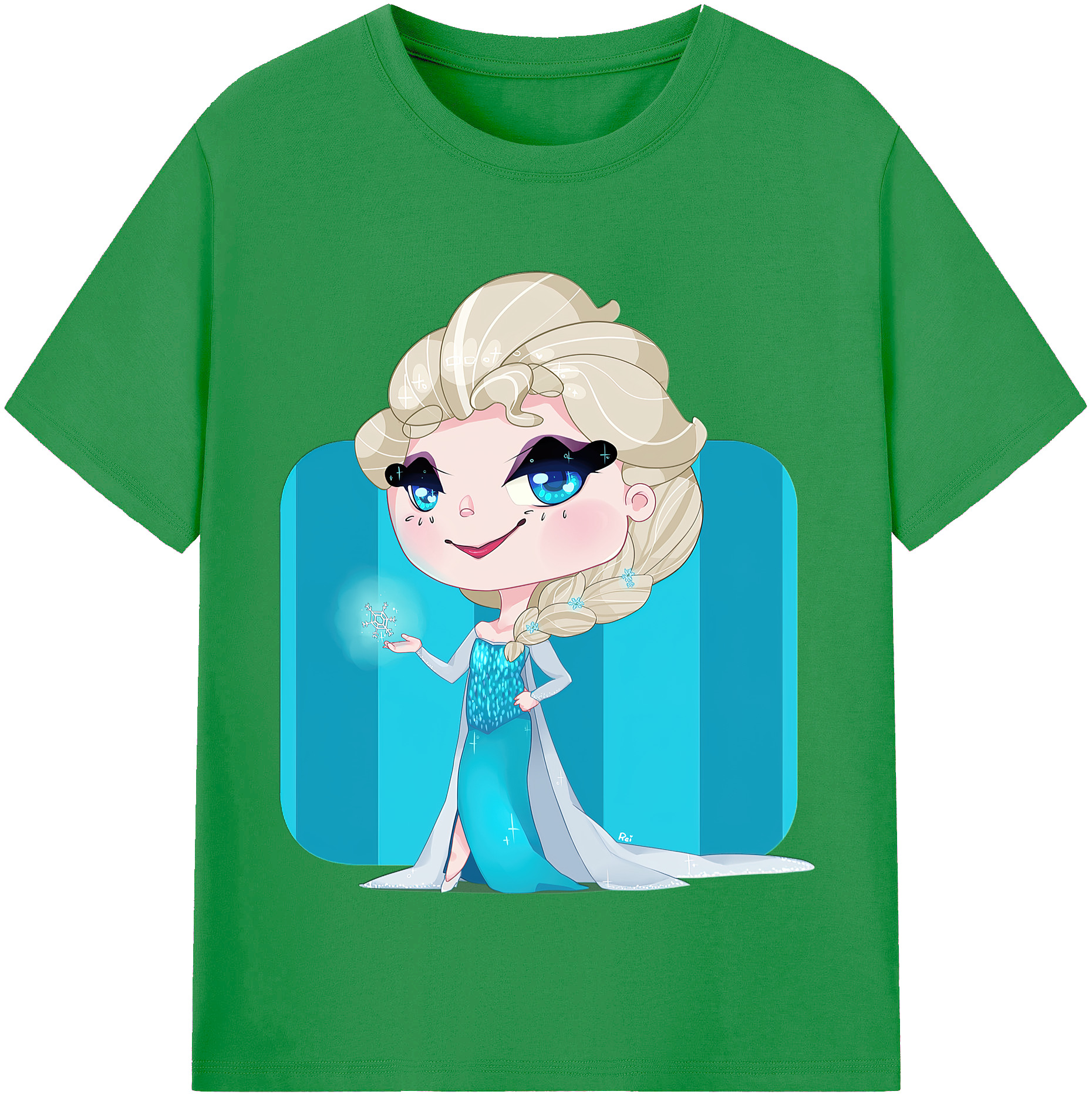 （画像用） アナと雪の女王 アンナ エルサ Frozen Anna Elsa レディースカジュアルプリントTシャツ（綿100％）