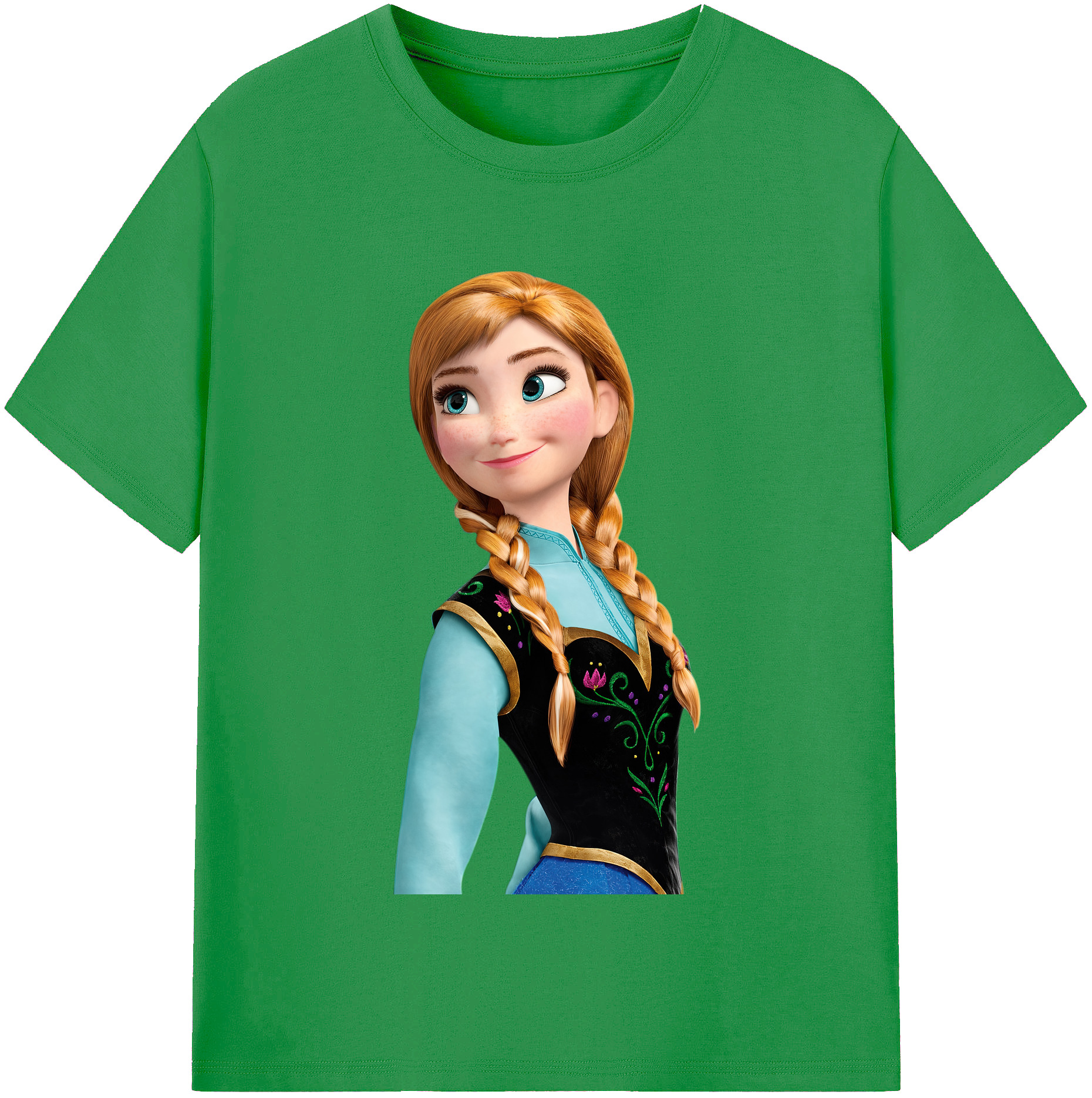 （画像用） アナと雪の女王 アンナ エルサ Frozen Anna Elsa レディースカジュアルプリントTシャツ（綿100％）