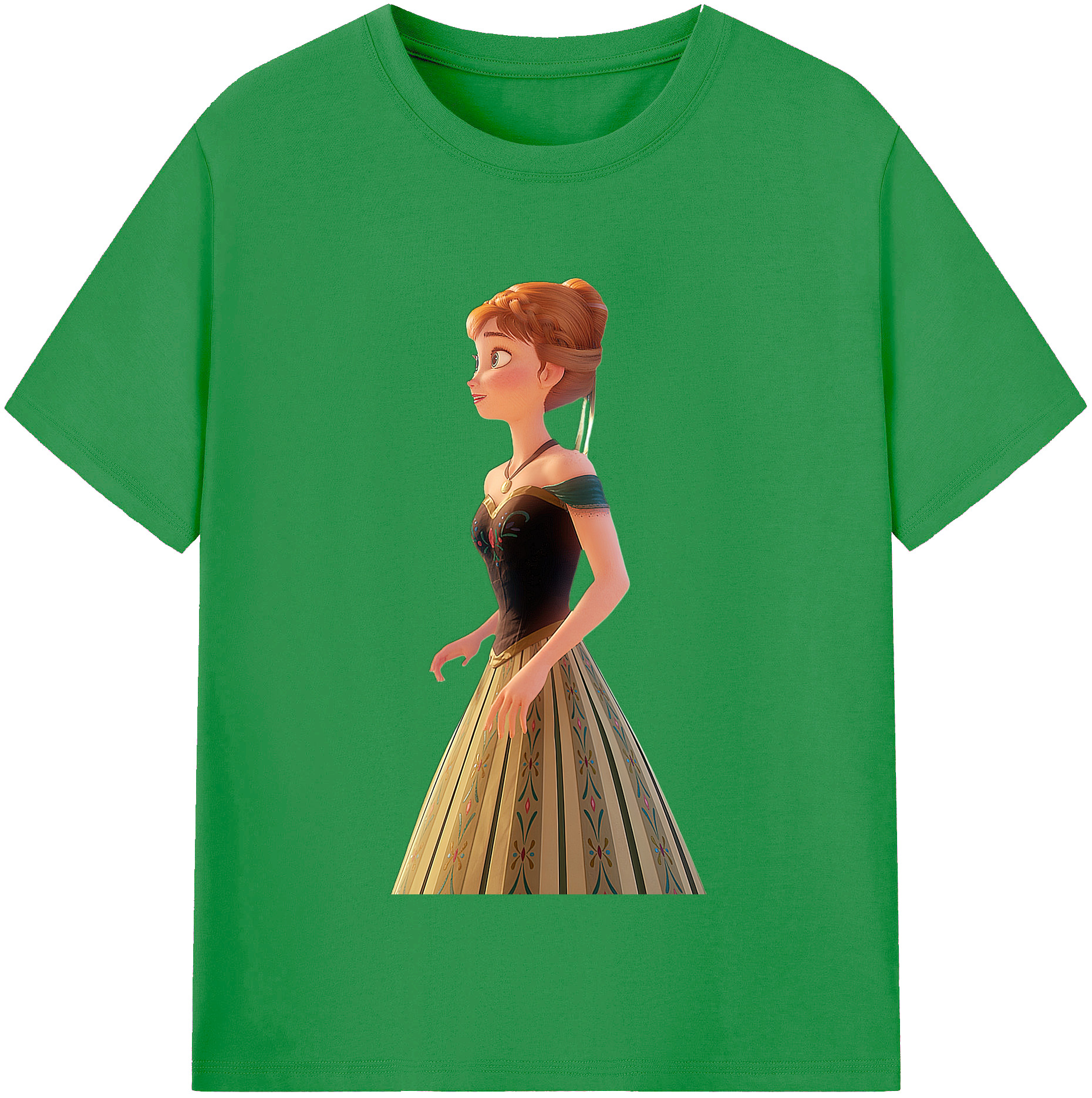 （画像用） アナと雪の女王 アンナ エルサ Frozen Anna Elsa レディースカジュアルプリントTシャツ（綿100％）