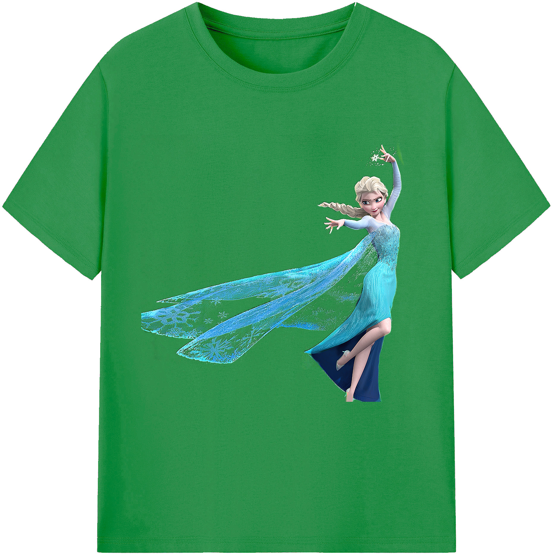 （画像用） アナと雪の女王 アンナ エルサ Frozen Anna Elsa レディースカジュアルプリントTシャツ（綿100％）