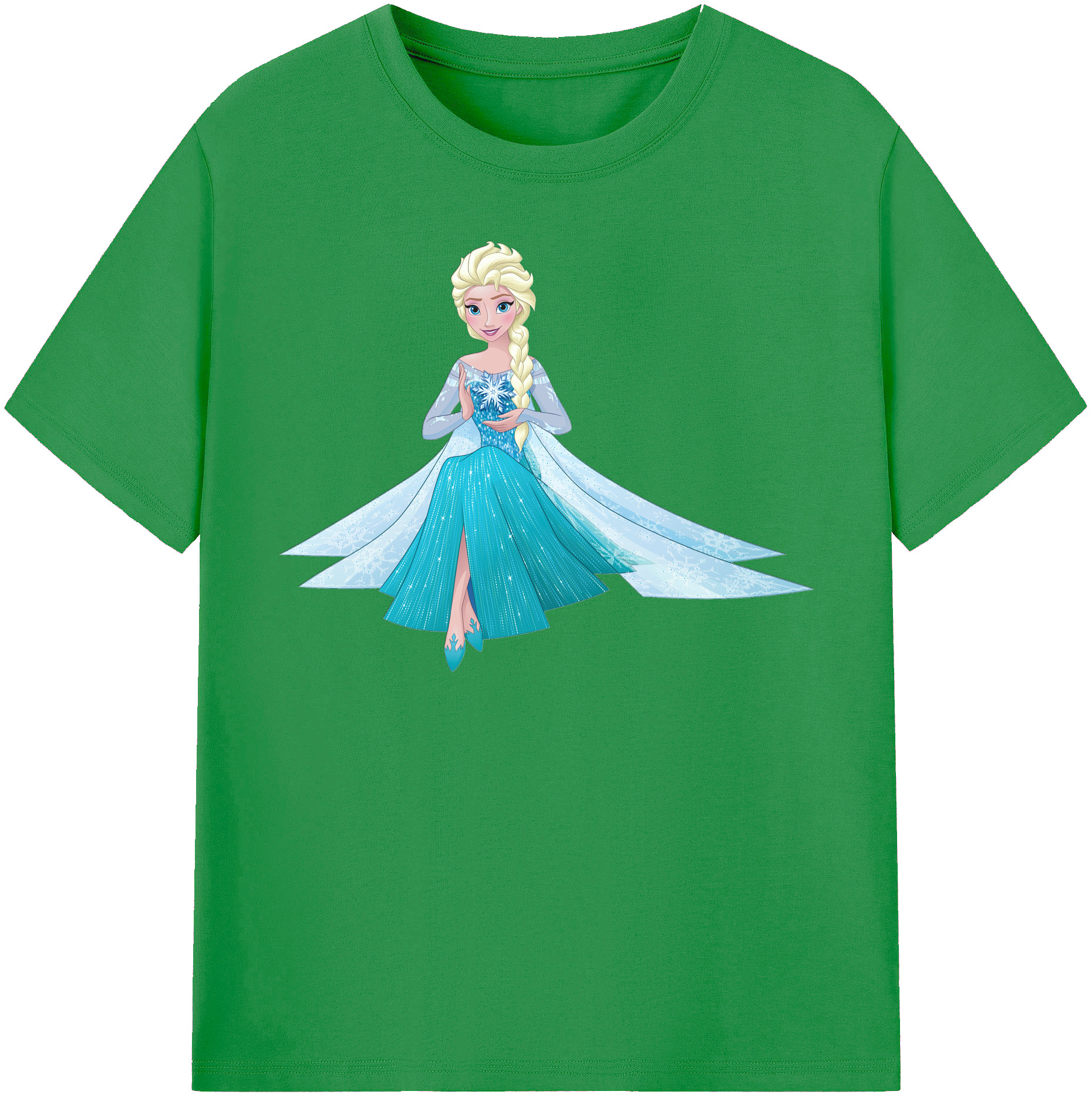 （画像用） アナと雪の女王 アンナ エルサ Frozen Anna Elsa レディースカジュアルプリントTシャツ（綿100％）