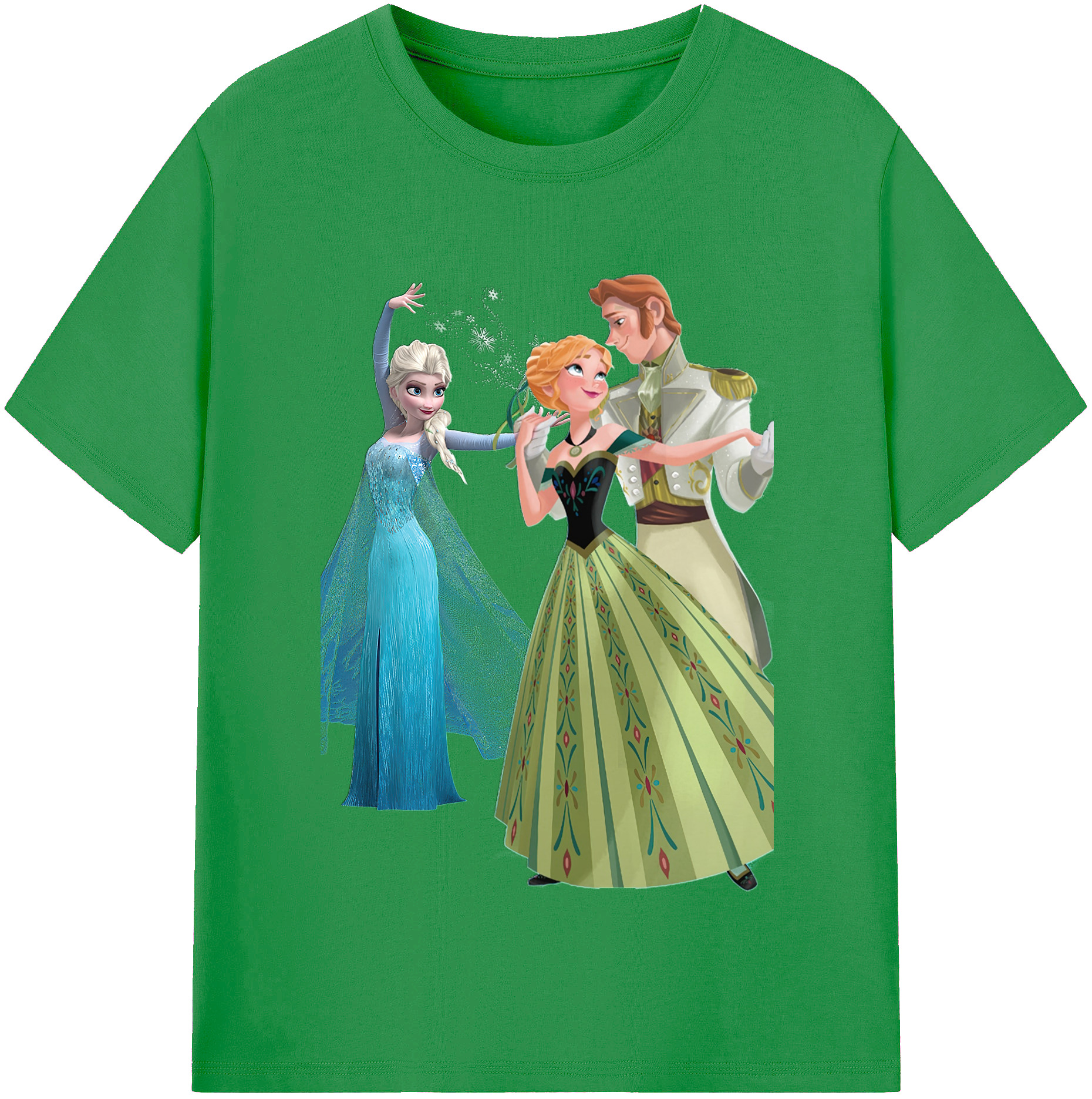 （画像用） アナと雪の女王 アンナ エルサ Frozen Anna Elsa レディースカジュアルプリントTシャツ（綿100％）