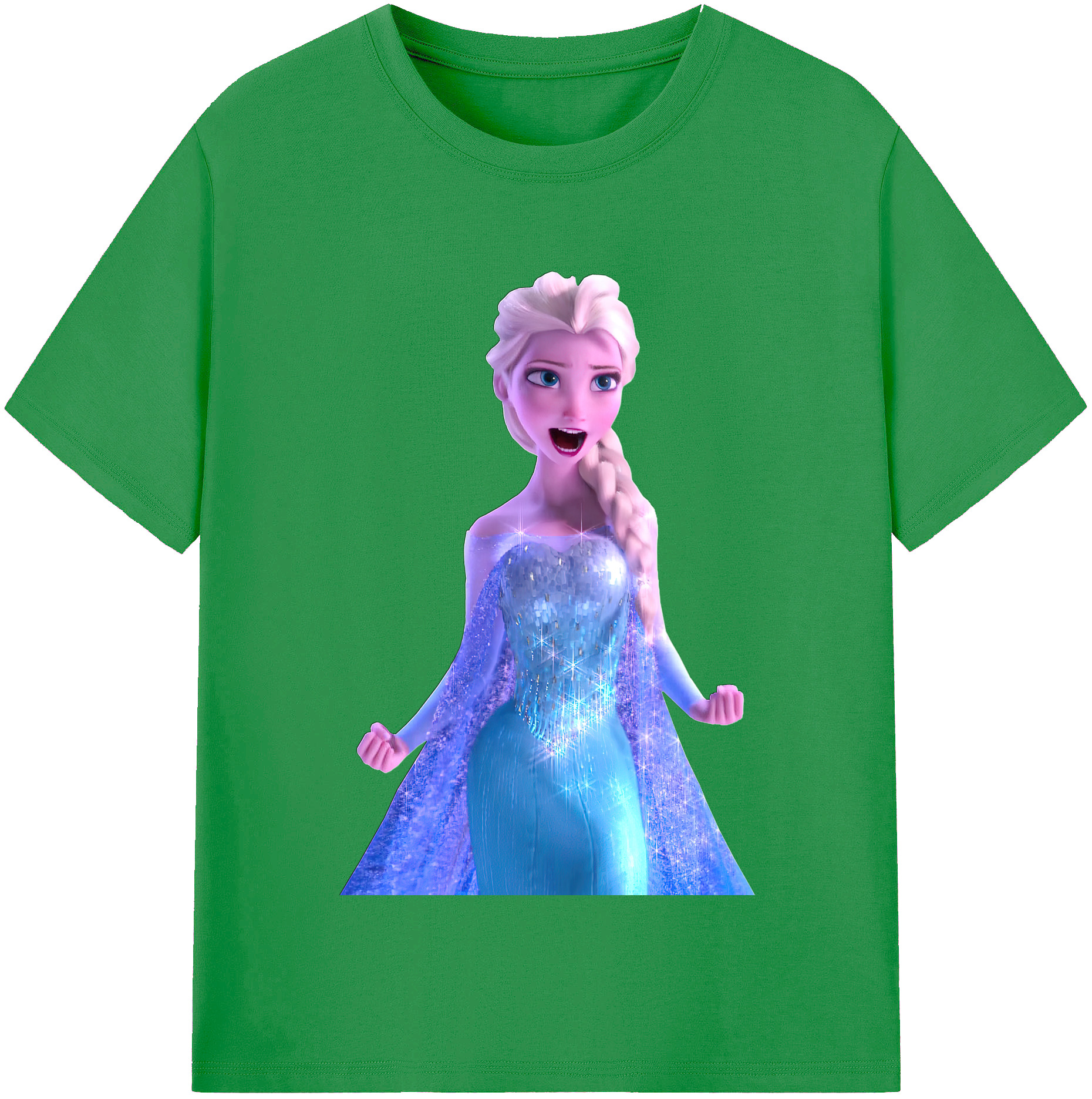 （画像用） アナと雪の女王 アンナ エルサ Frozen Anna Elsa レディースカジュアルプリントTシャツ（綿100％）