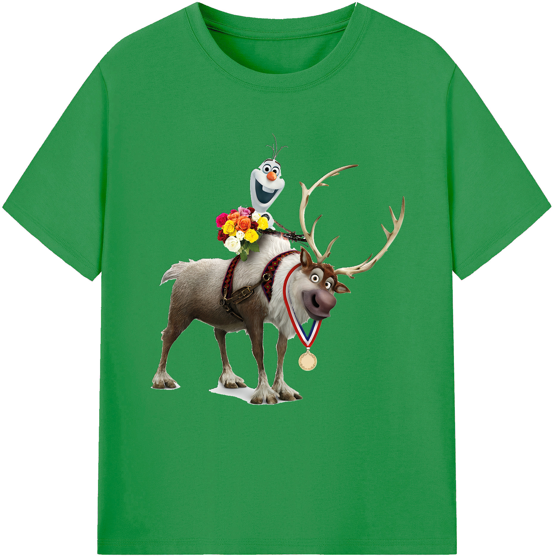 （画像用） アナと雪の女王 アンナ エルサ Frozen Anna Elsa レディースカジュアルプリントTシャツ（綿100％）