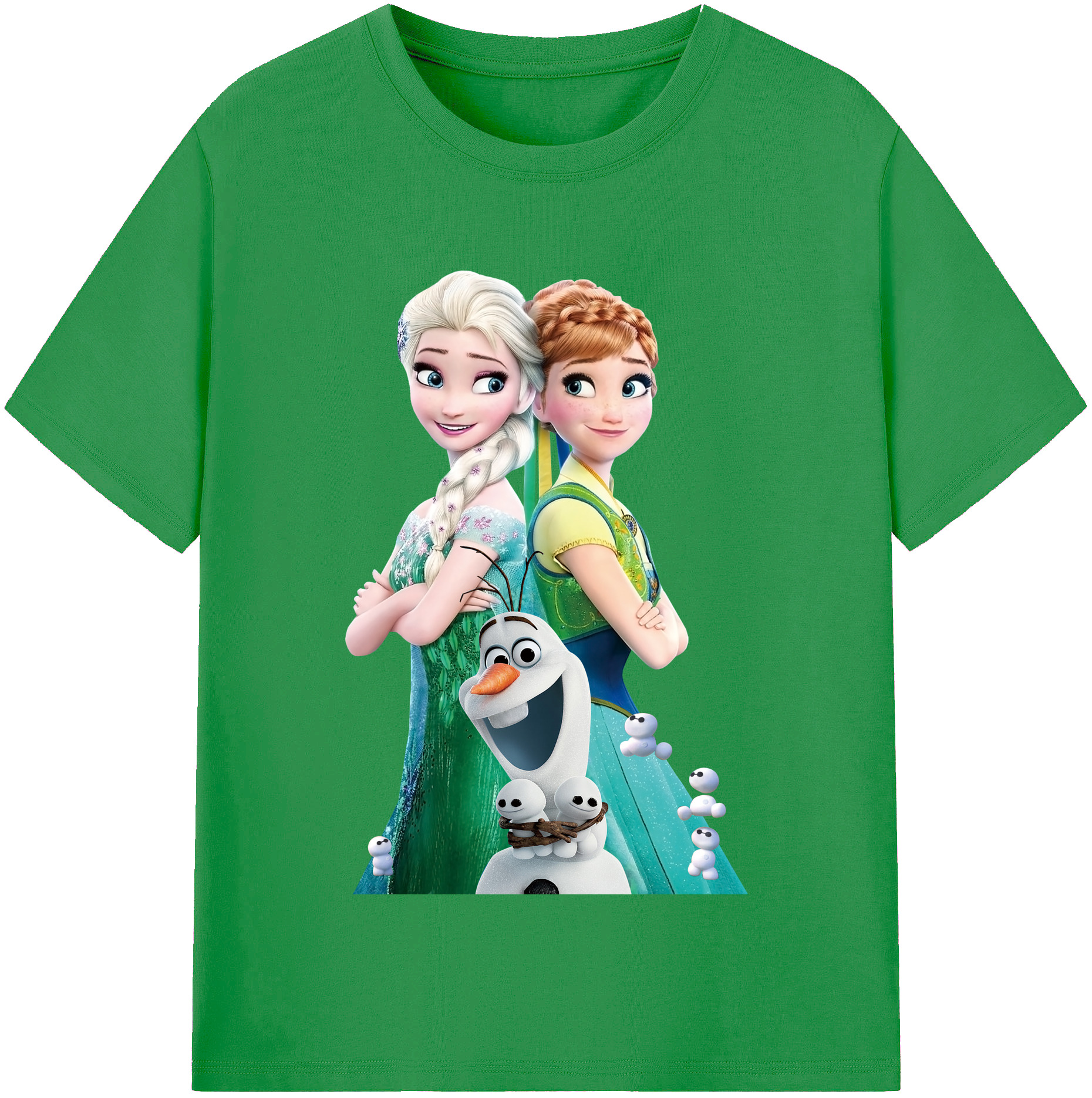 （画像用） アナと雪の女王 アンナ エルサ Frozen Anna Elsa レディースカジュアルプリントTシャツ（綿100％）