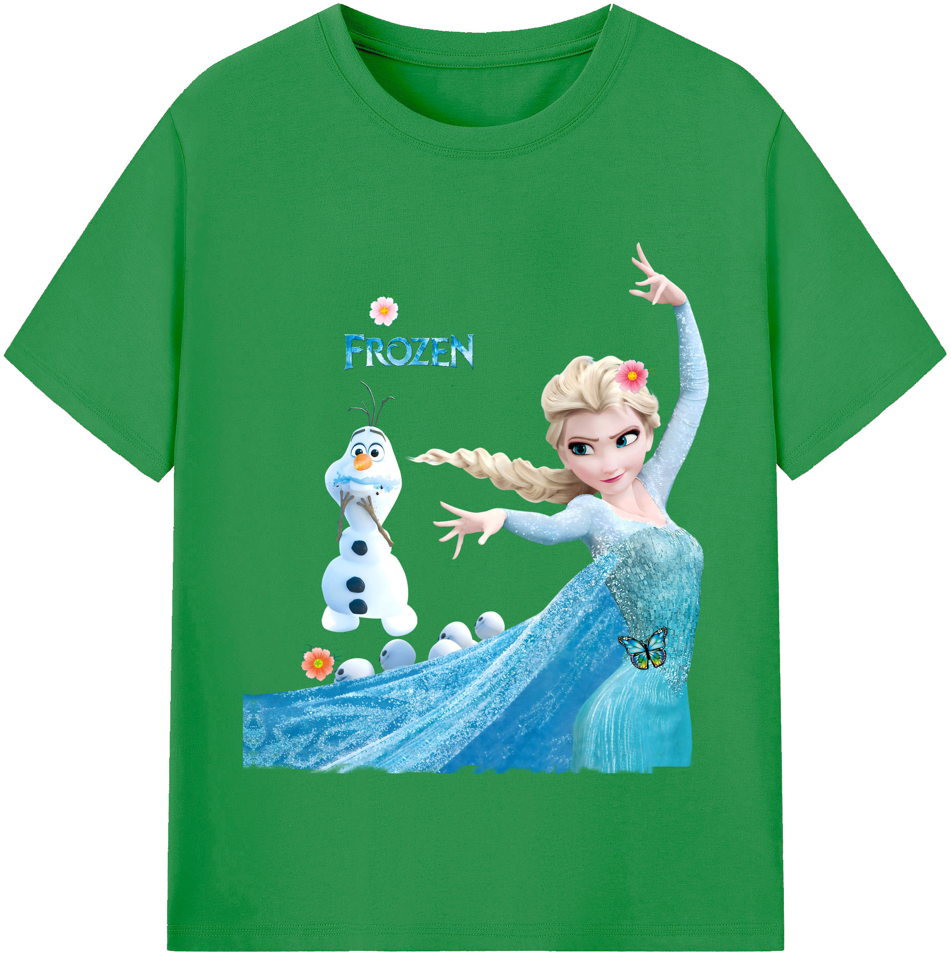 （画像用） アナと雪の女王 アンナ エルサ Frozen Anna Elsa レディースカジュアルプリントTシャツ（綿100％）