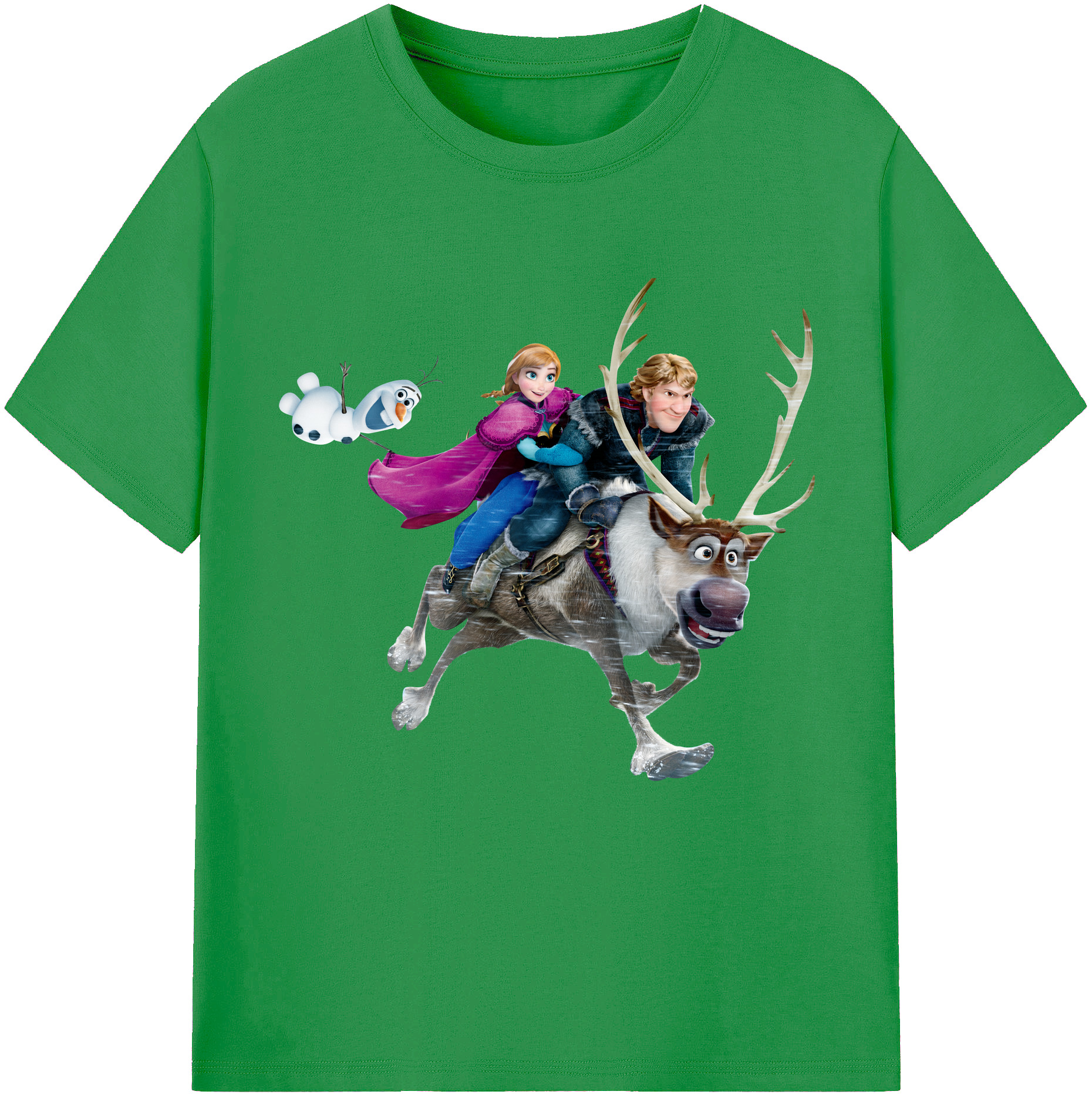 （画像用） アナと雪の女王 アンナ エルサ Frozen Anna Elsa レディースカジュアルプリントTシャツ（綿100％）