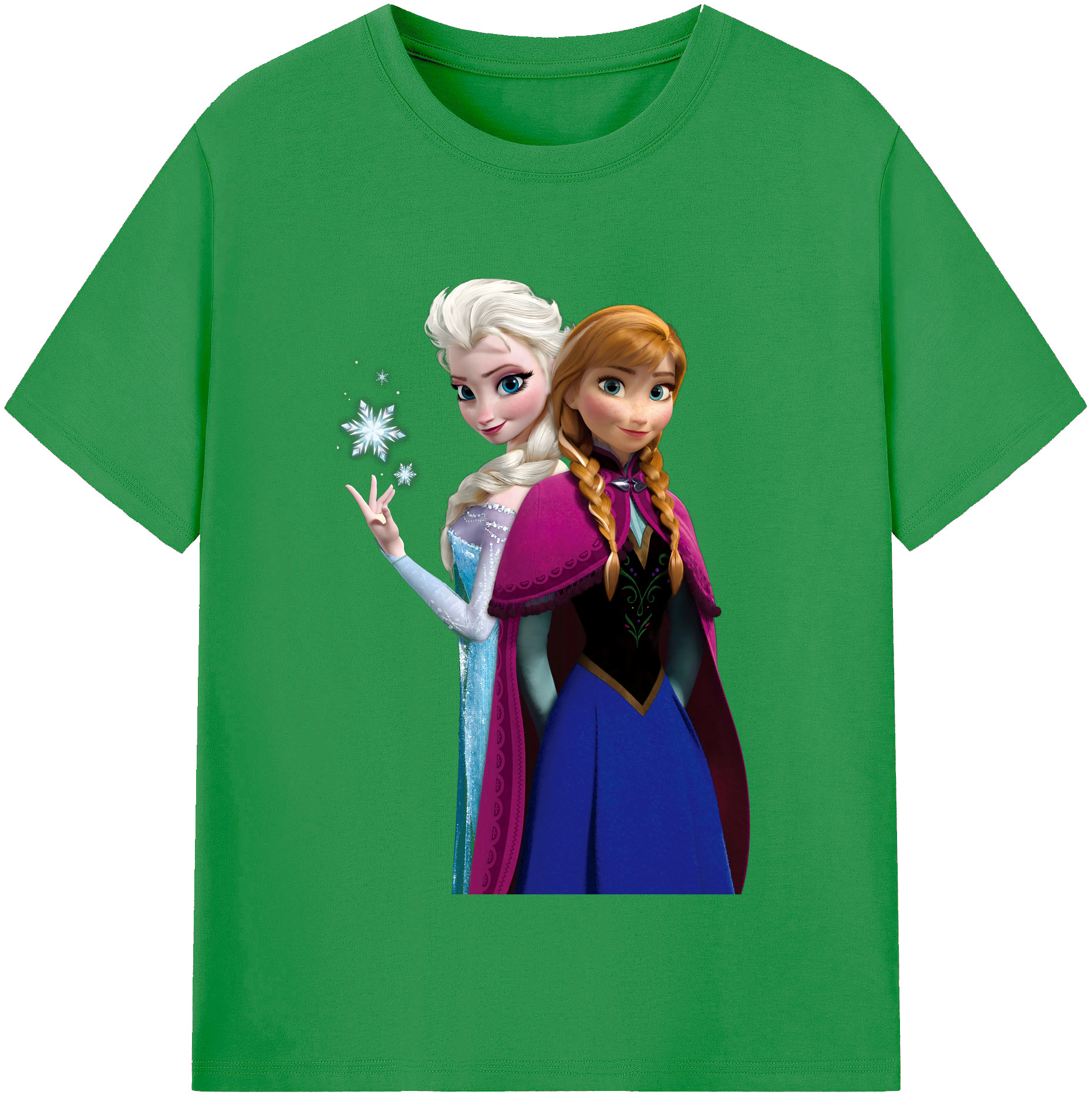 （画像用） アナと雪の女王 アンナ エルサ Frozen Anna Elsa レディースカジュアルプリントTシャツ（綿100％）