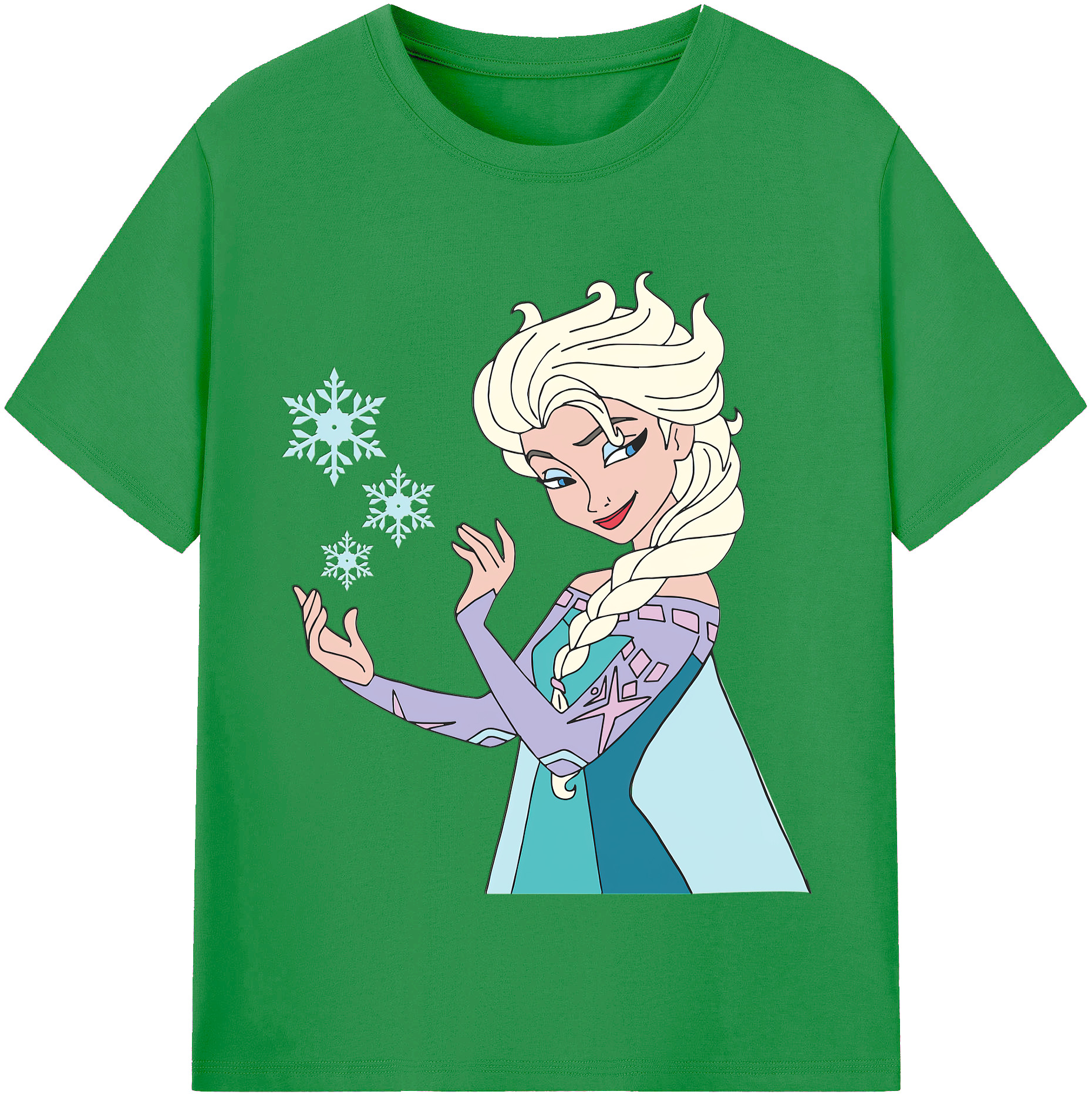 （画像用） アナと雪の女王 アンナ エルサ Frozen Anna Elsa レディースカジュアルプリントTシャツ（綿100％）