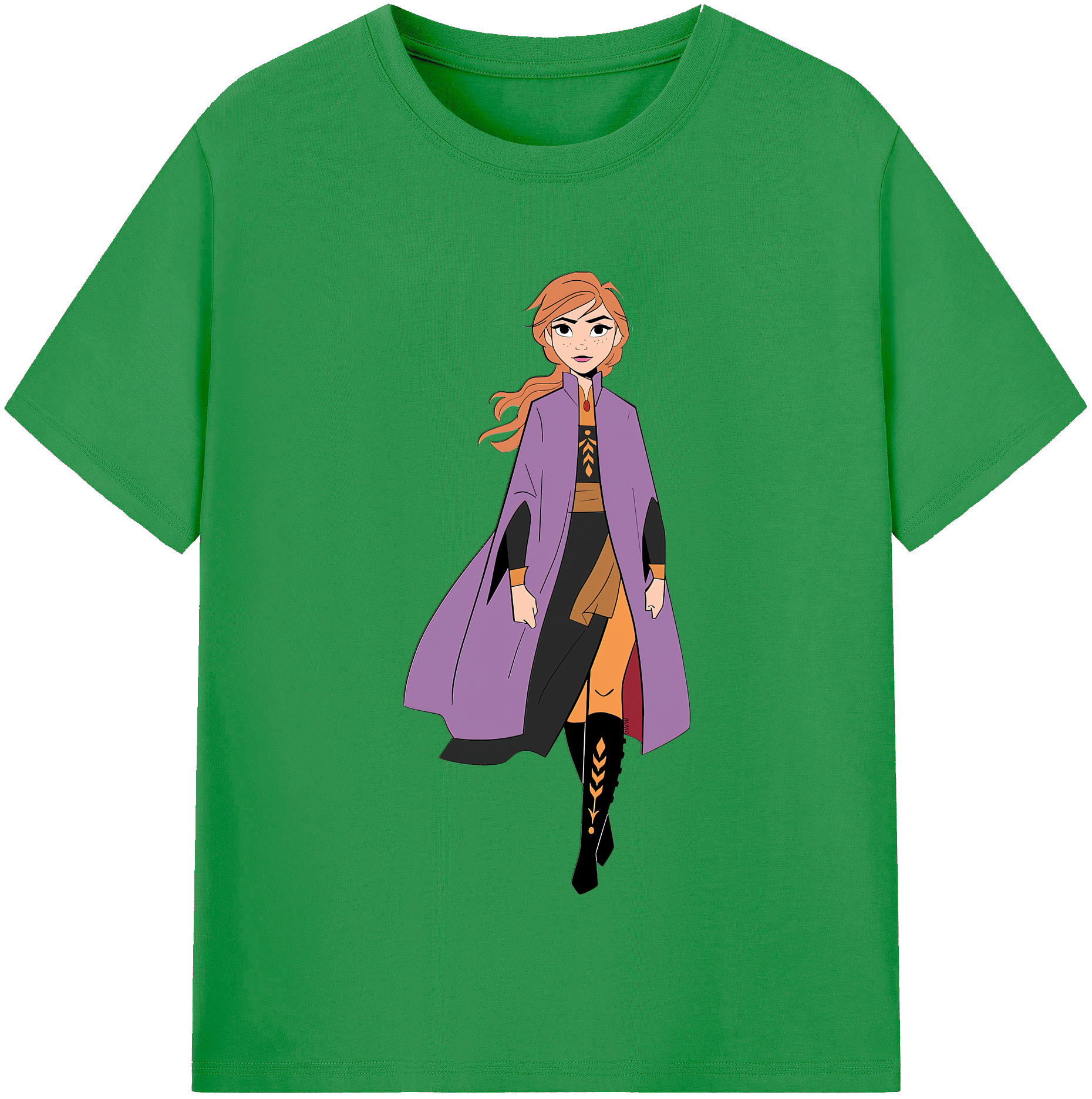 （画像用） アナと雪の女王 アンナ エルサ Frozen Anna Elsa レディースカジュアルプリントTシャツ（綿100％）