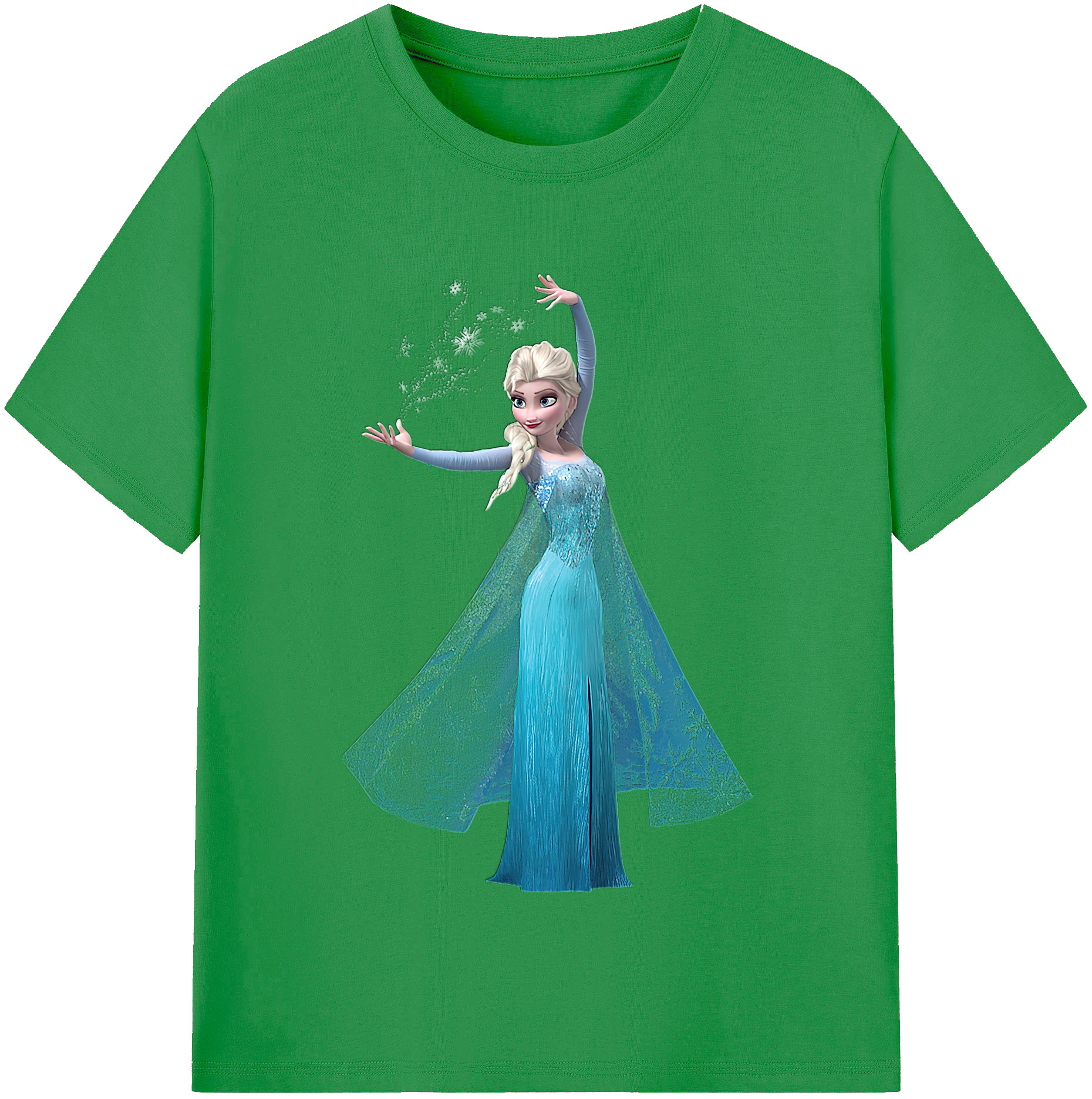 （画像用） アナと雪の女王 アンナ エルサ Frozen Anna Elsa レディースカジュアルプリントTシャツ（綿100％）
