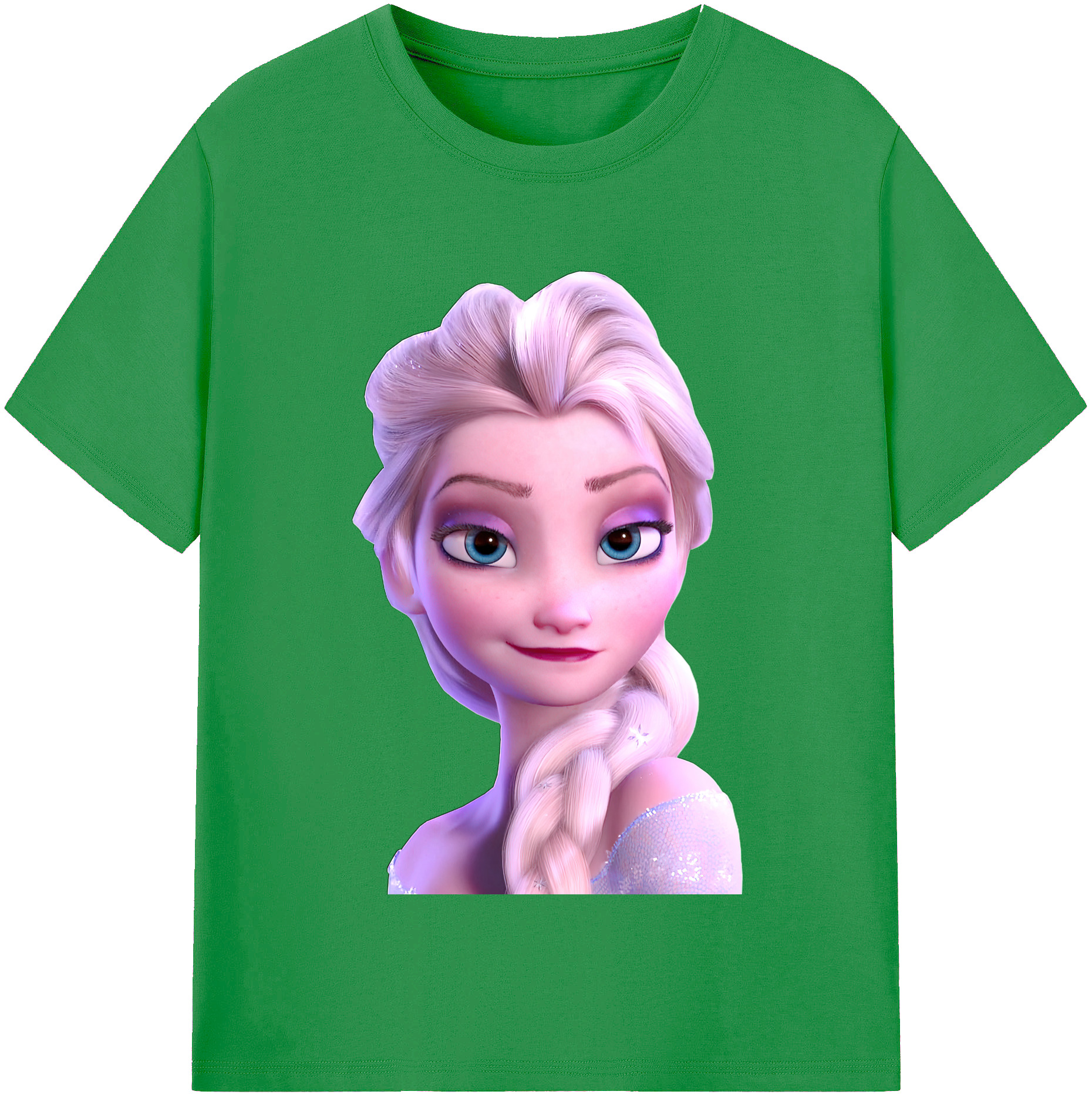 （画像用） アナと雪の女王 アンナ エルサ Frozen Anna Elsa レディースカジュアルプリントTシャツ（綿100％）